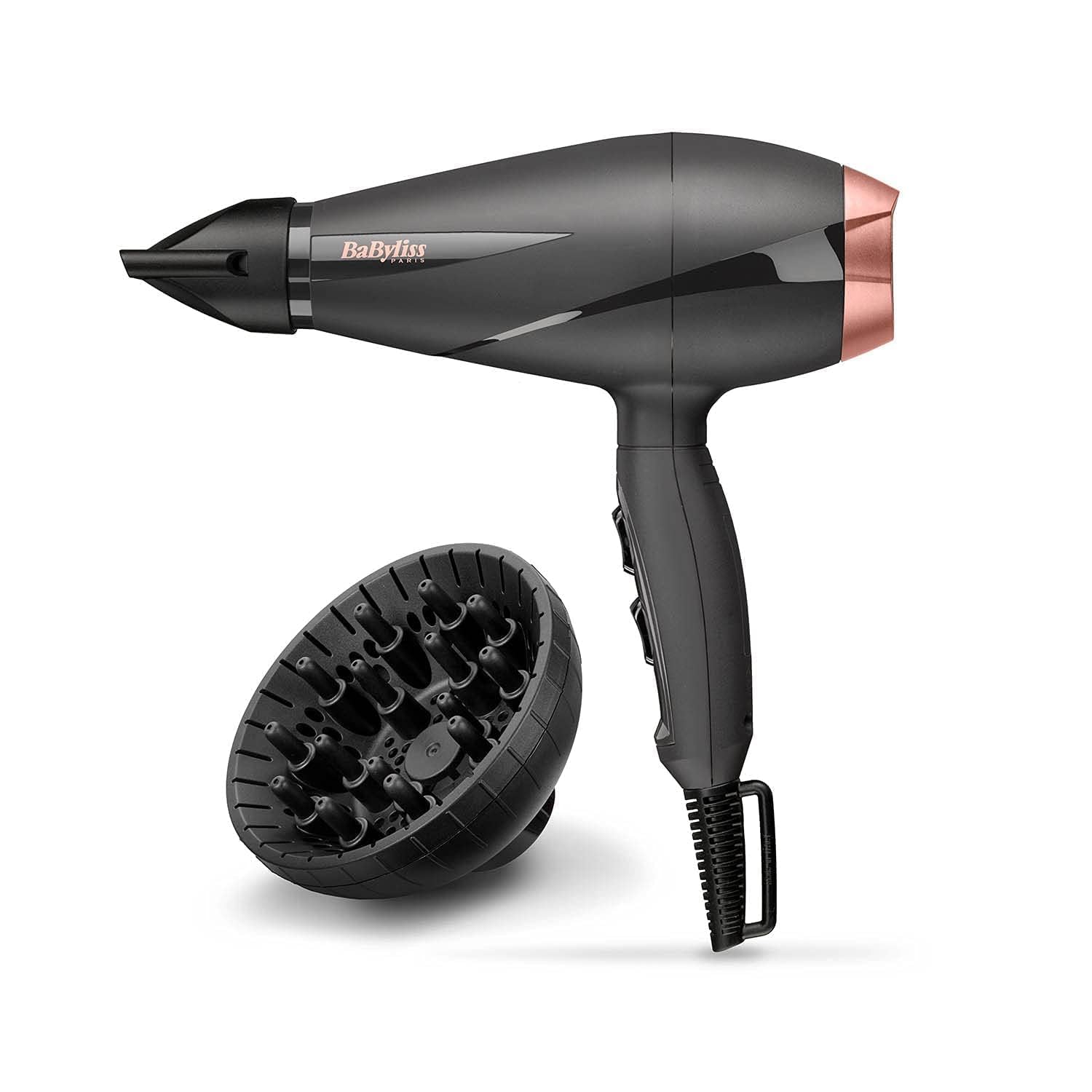سشوار BaByliss Paris، موتور حرفه‌ای با توان 2100 وات و کنترل الکترواستاتیک یونیک، نازل بسیار نازک 6 میلی‌متری با قابلیت قفل شات سرد، ساخت ایتالیا برای عملکرد پایدار، مدل 6709DSDE (مشکی) نسخه امارات‌متحده