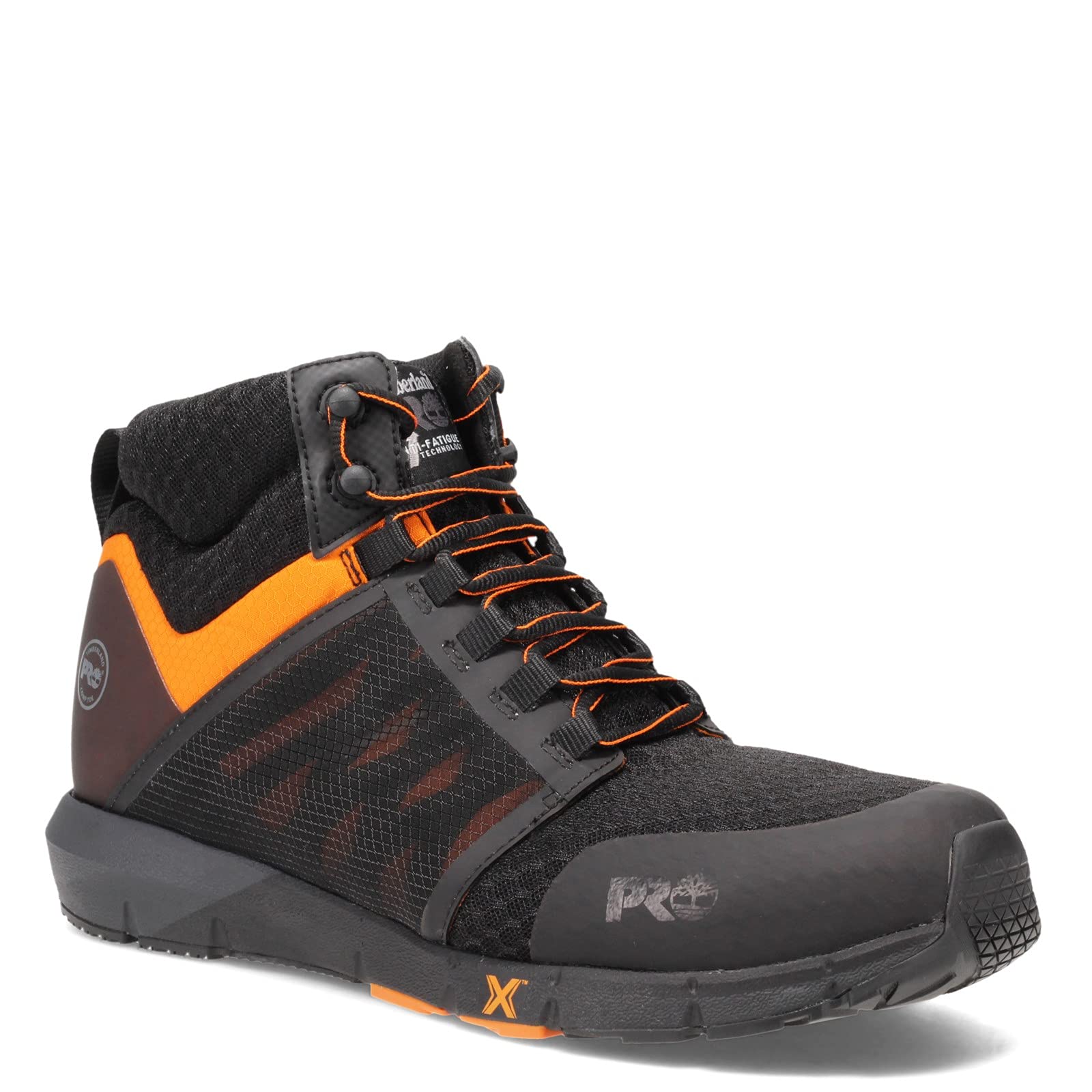 کفش ایمنی Timberland مردانه با نوک ایمنی Composite مدل Radius Mid، سایز 47 اروپا، رنگ مشکی/نارنجی