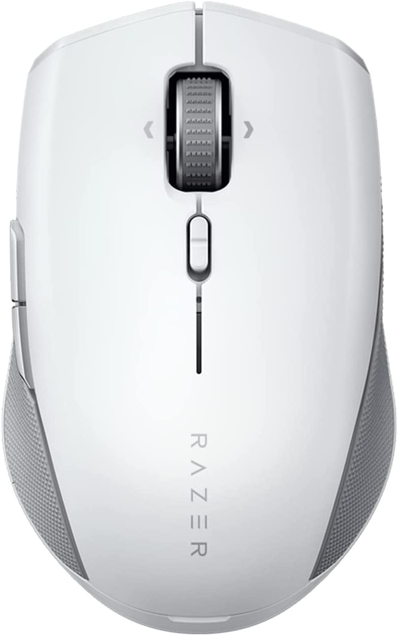 ماوس بی‌سیم قابل حمل Razer Pro Click Mini: کلیک‌های بی‌صدا و لمسی، طراحی زیبا و کوچک، تکنولوژی HyperScroll، دانگل تولیدی، اتصال تا ۴ دستگاه، ۷ دکمه قابل برنامه‌ریزی - رنگ سفید مدرن بی‌سیم