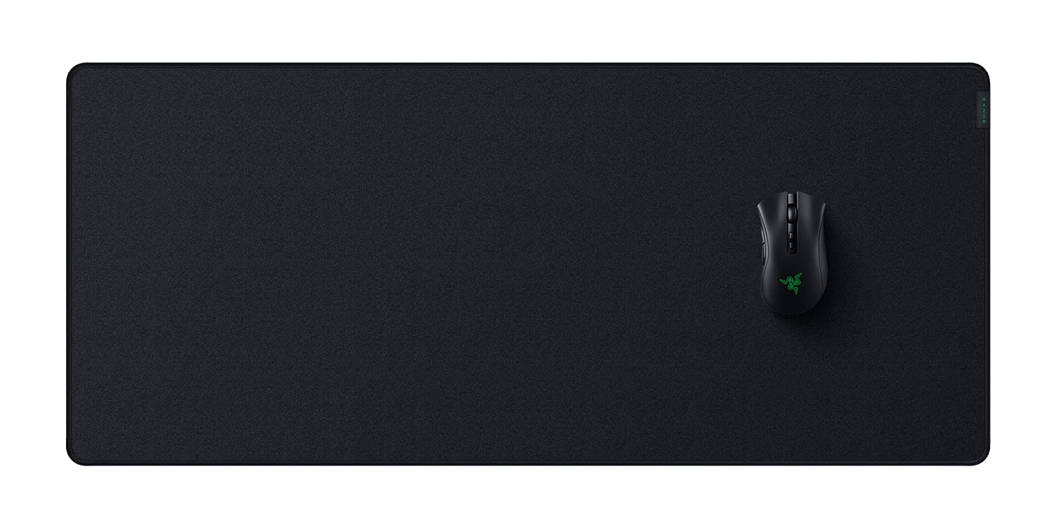 موس پد Razer Strider Hybrid با پایه نرم و حرکت شیاردار: سطح لغزان محکم - پایه ضد لغزش - قابل پیچیدگی و قابل حمل - لبه های دوزی ضد پارگی - مقاوم در برابر آب - خیلی بزرگ - مشکی