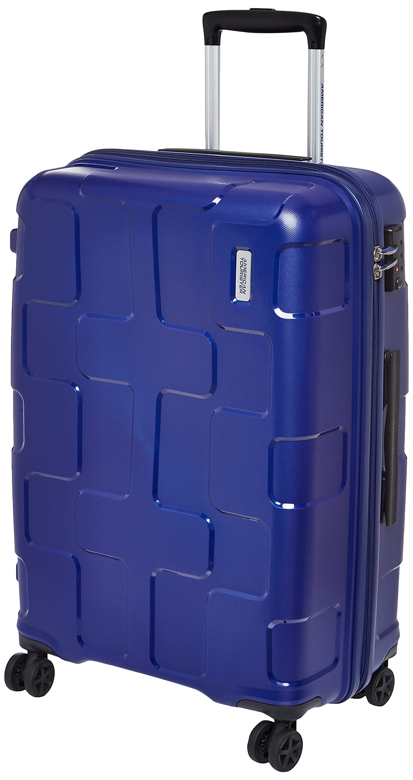 کیف سفری سخت American Tourister Rumpler Next با رنگ آبی و ابعاد ۸۲ سانتیمتر