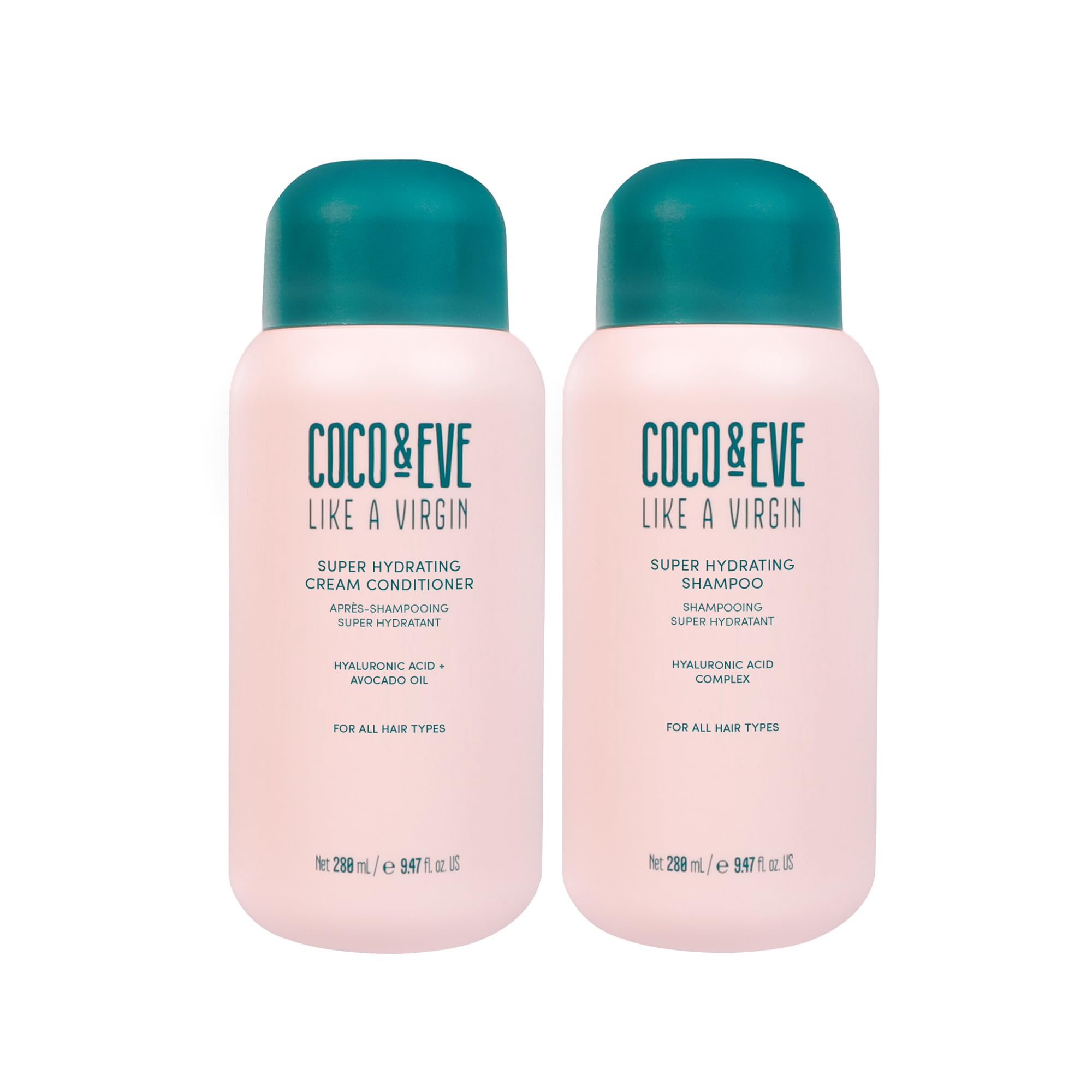 شامپو و کاندیشنر Coco & Eve Like A Virgin Bundle Kit - مراقبت طبیعی بدون سولفات مو با روغن آرگان، روغن نارگیل و آووکادو | برای موهای خشک، آسیب‌دیده، رنگ‌شده | ضد پفیلیدگی