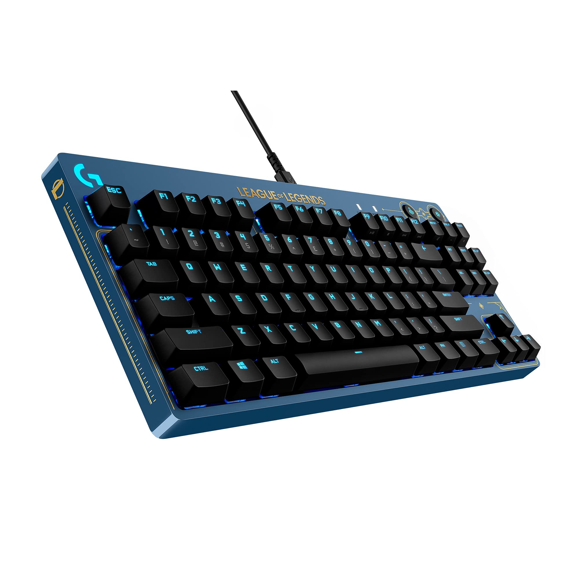 صفحه کلید بازی مکانیکی Logitech G Pro - بدون صفحه کلید عددی، طراحی قابل حمل، کابل USB قابل جدا شدن، نورپردازی RGB LIGHTSYNC، نسخه رسمی لیگ اف لجندز