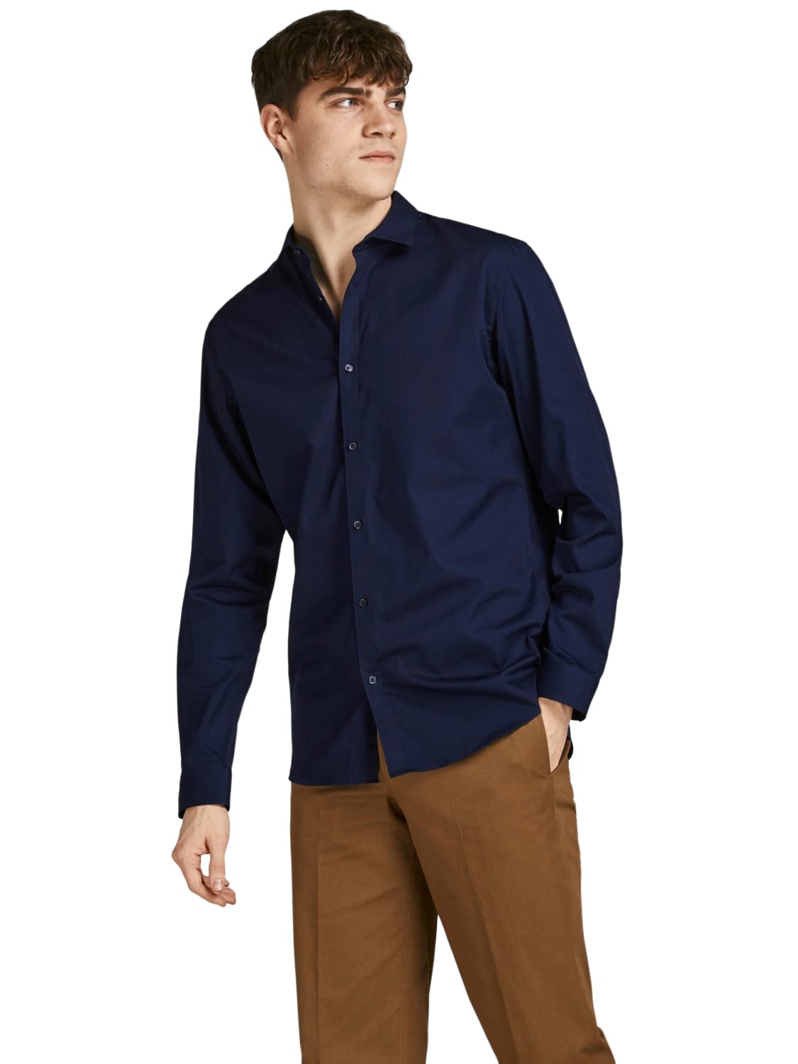 پیراهن ارگانیک مردانه JACK & JONES (بسته 1 عدد) سایز L رنگ نیوی بلیزر