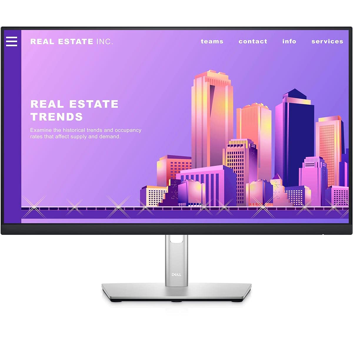 مانیتور 24 اینچی Dell P2422H - کیبورد و موس رایگان - نمایشگر Full HD IPS 24 اینچی، رزولوشن 1920 × 1080، 60Hz، ComfortView Plus، استند قابل تنظیم، HDMI/DisplayPort/VGA، طراحی لبه فوق نازک