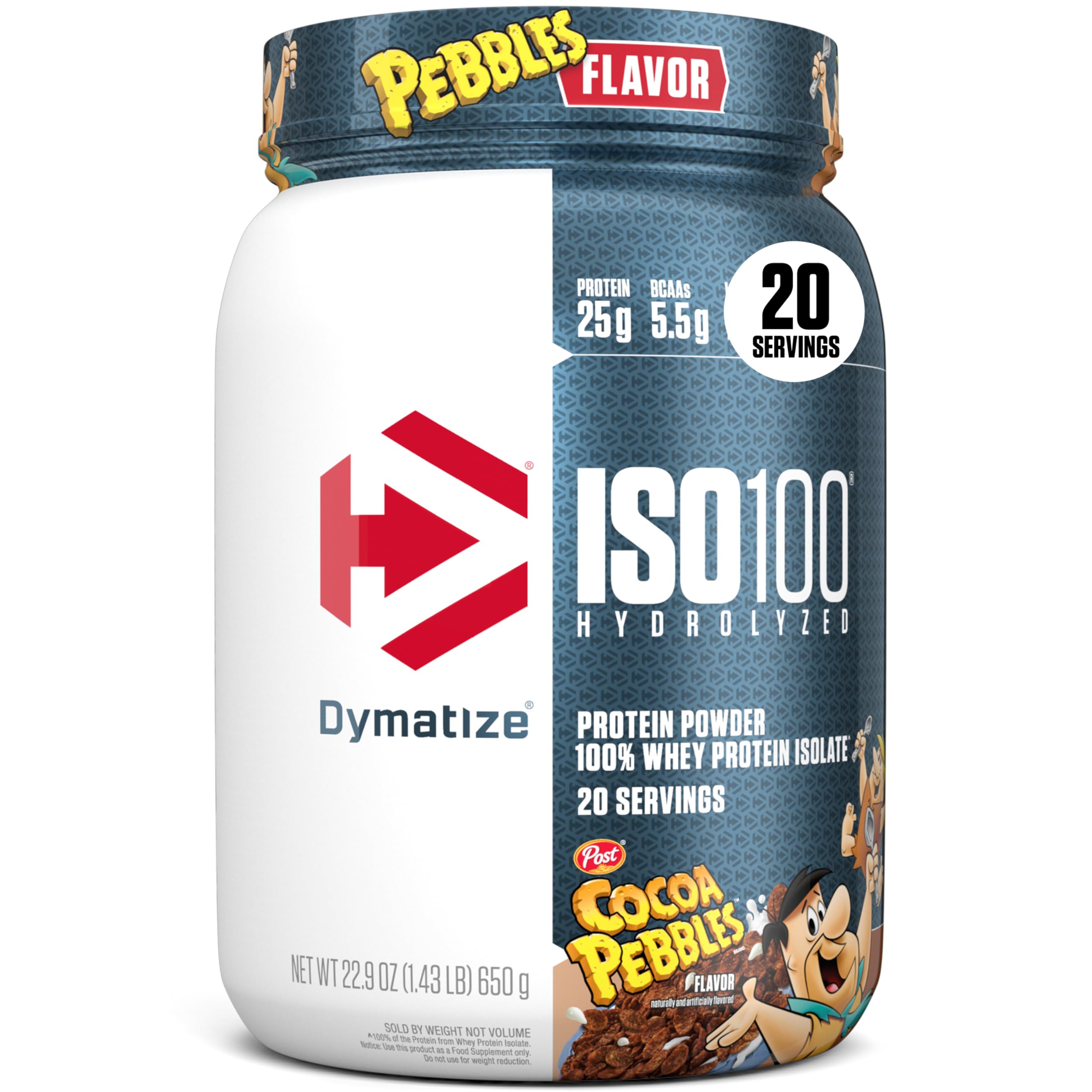 Dymatize ISO 100 با طعم کاکائو و انواع دیگر 650 گرم با 20 سرو استاندارد (بسته‌ی 1 عدد)