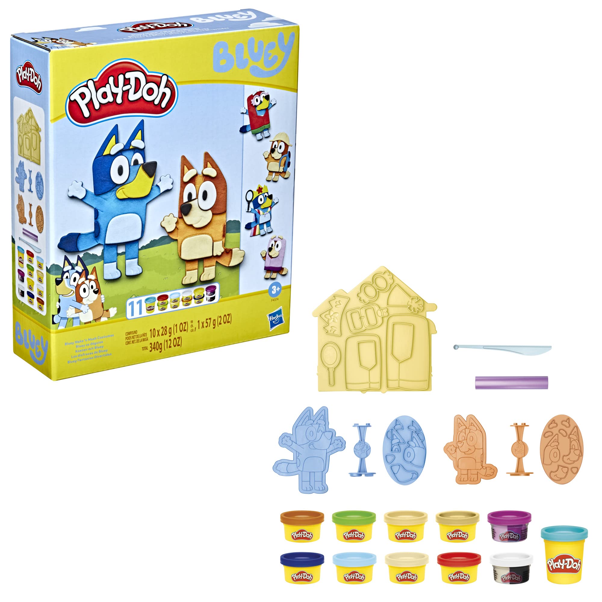 بلووی سری کردن و لباس‌ها تهیه کنید و ماسه Play-Doh، مجموعه بازی کوچک سری کردن و لباس Play-Doh بلووی