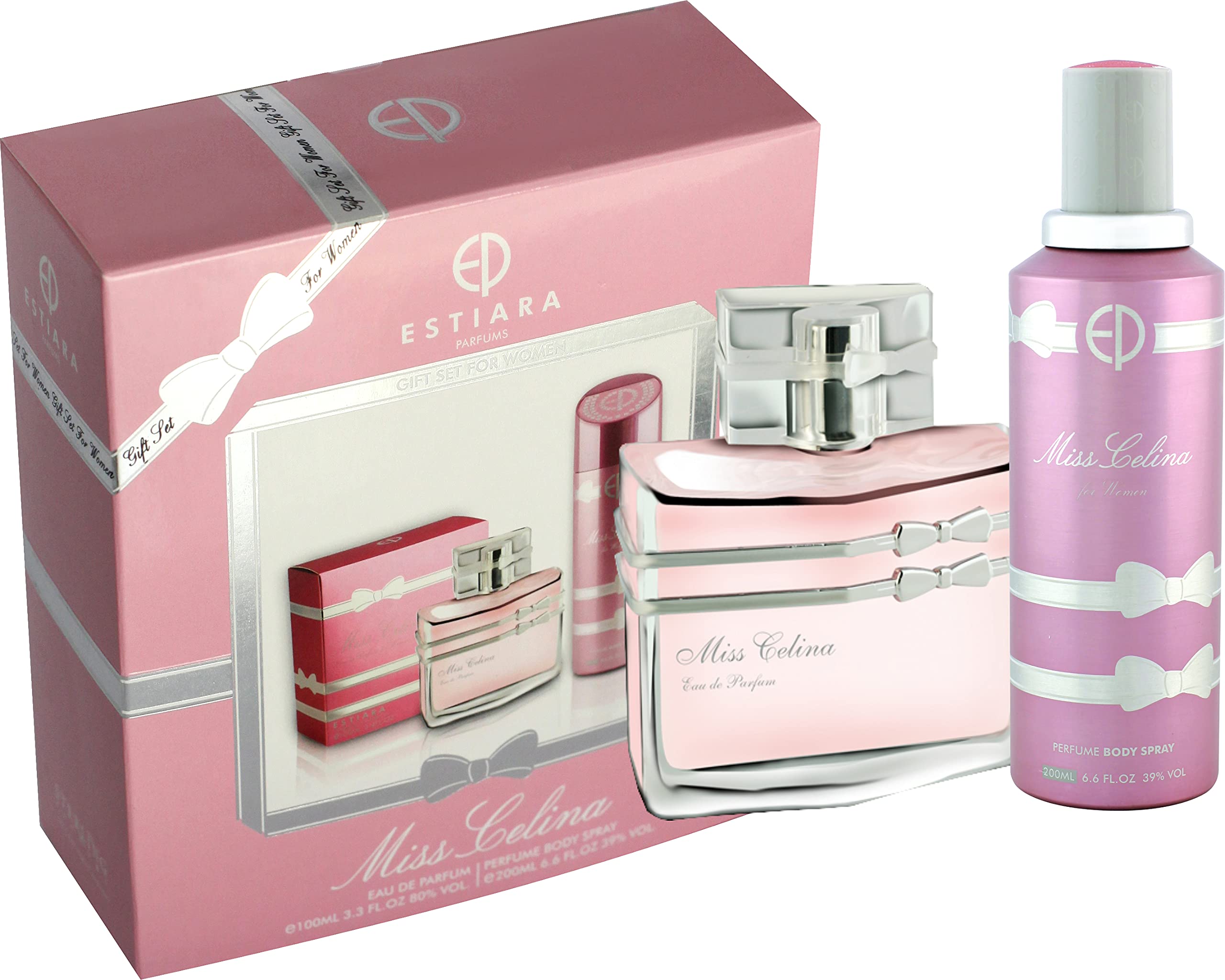 ست‌هدیه 2 تایی Estiara Miss Celina برای زنان - ادو پرفیوم 100 میلی لیتر + اسپری بدن 200 میلی لیتر عطر - عطر زنان