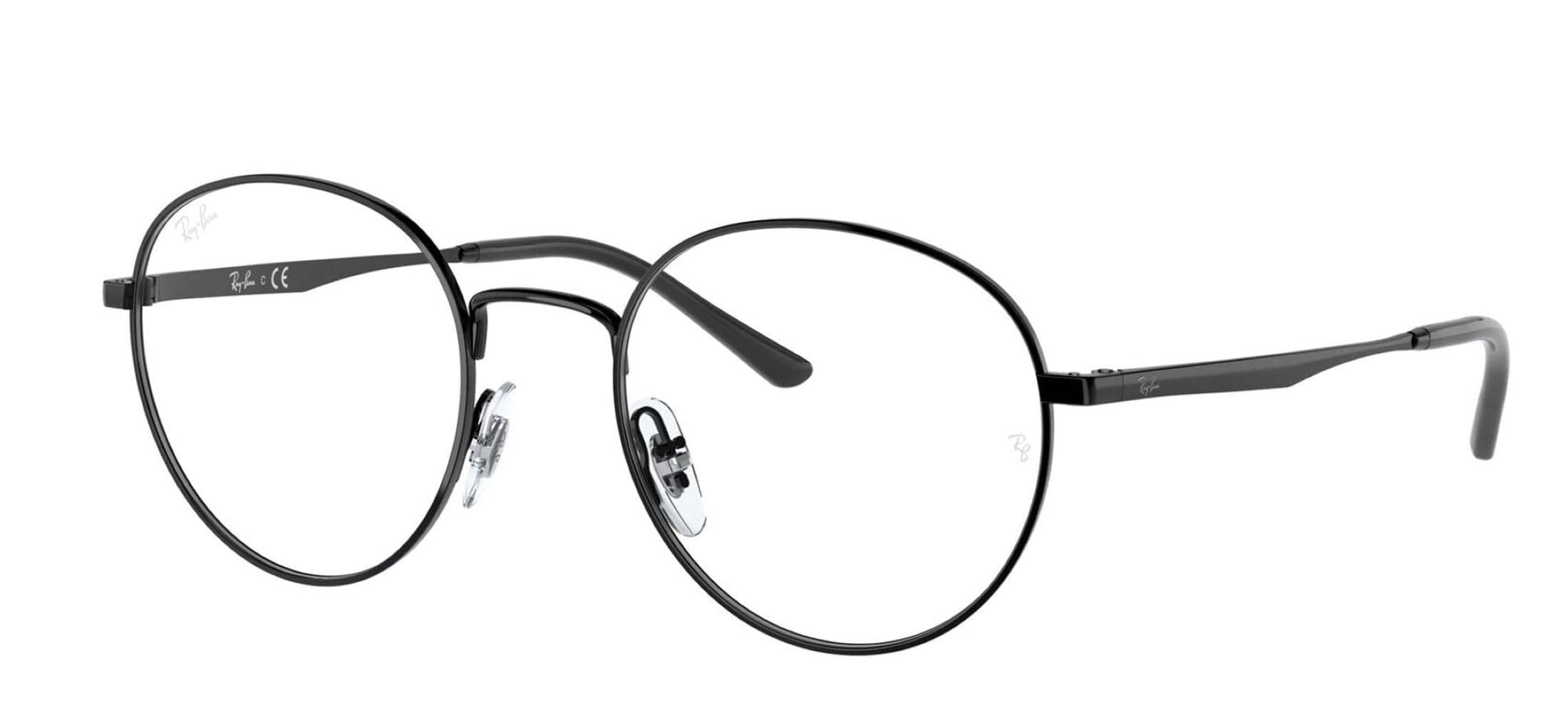 فریم عینک تجویزی دایره ای Ray-Ban Rx3681v مدل سیاه با لنز دمو به قطر ۴۸ میلی‌متر