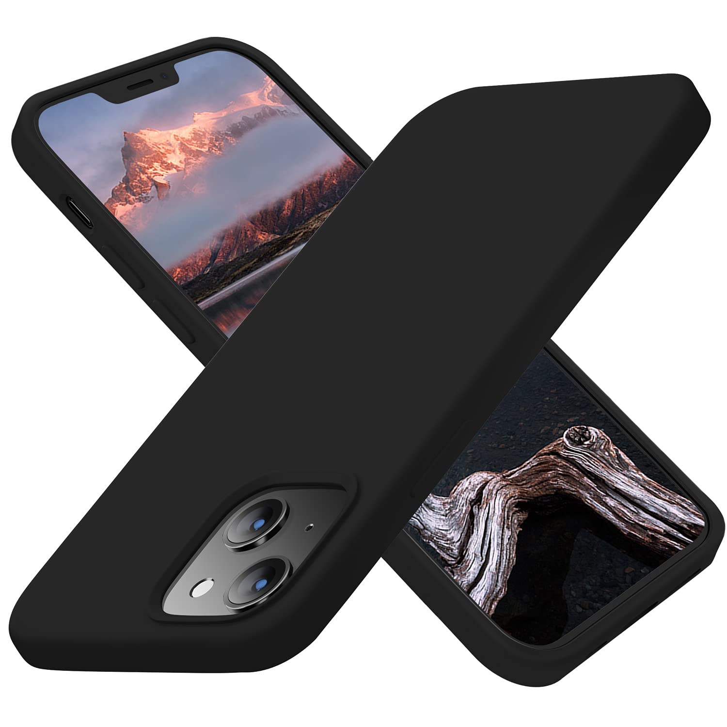طراحی شده برای محافظ iPhone 13، طراحی شده برای محافظ iPhone 14، محافظ گوشی سیلیکونی باریک و ضد ضربه Cordking با پوشش نرم میکروفایبر ضد خش، 6.1 اینچ، رنگ مشکی