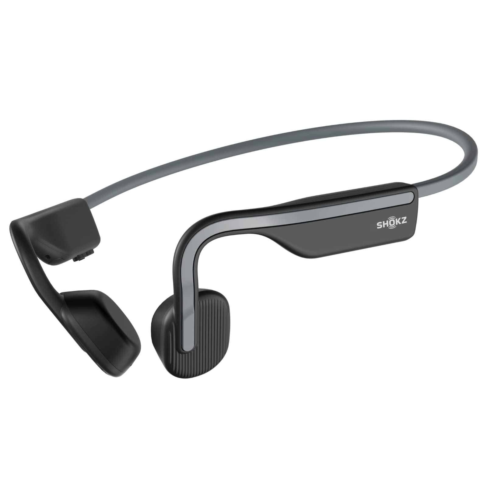 هدفون بی‌سیم SHOKZ OpenMove، هدست ورزشی با اتصال بلوتوث برای استفاده در ورزش‌های تحت فشار با میکروفن، زمان پخش ۶ ساعته و ضدآب با رتبه‌ی IP55 برای دویدن، تمرین و مسیرهای دوچرخه‌سواری (خاکستری)