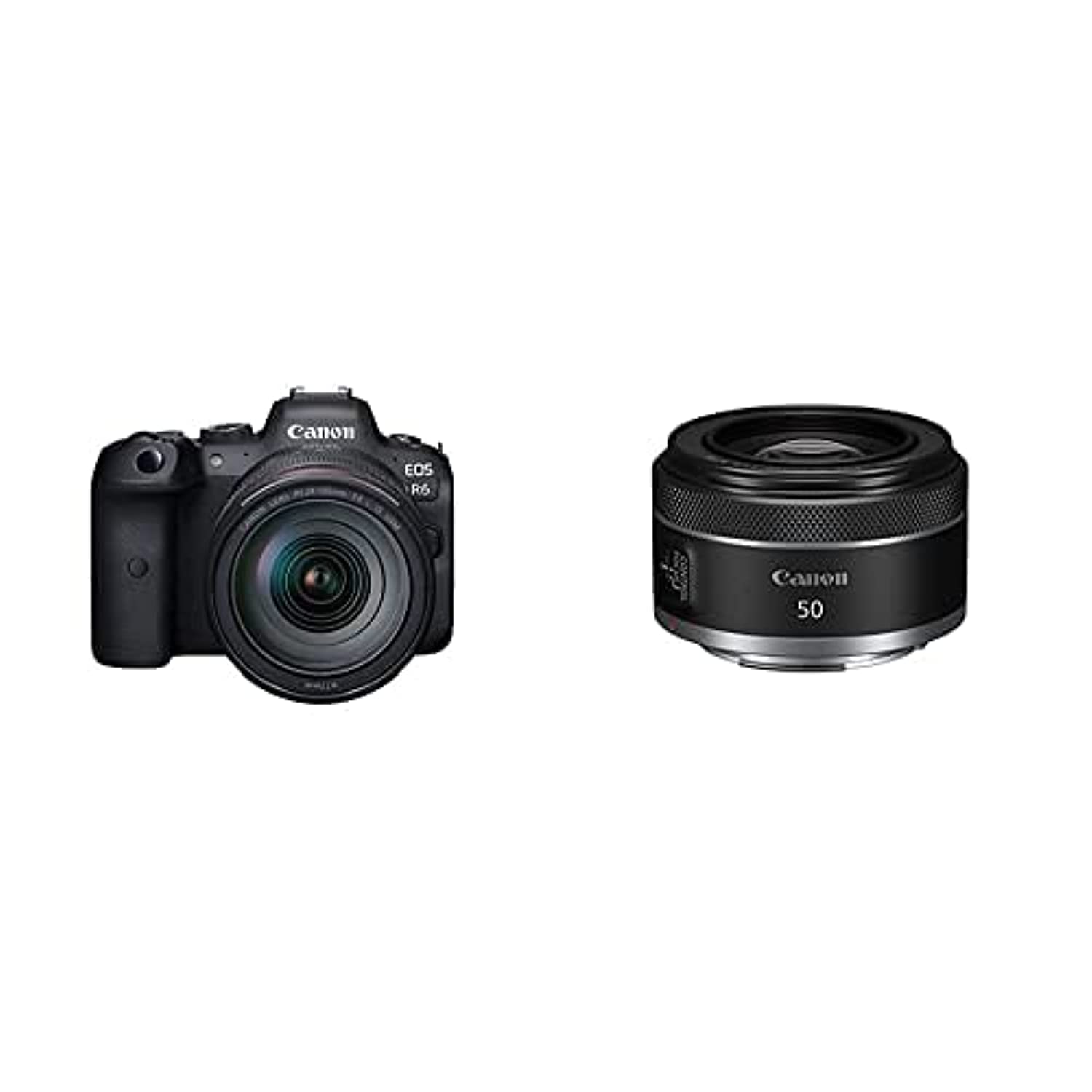 دوربین بدون آینه Canon Eos R6 با لنز RF 24-105Mm F/4L و دوربین RF 50Mm 1.8 Stm + مجموعه باندل