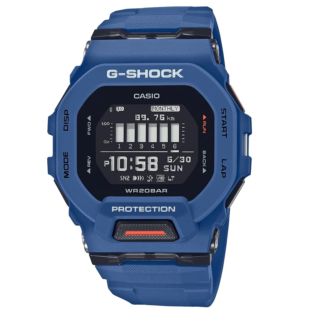 معرف. ساعت دیجیتال مردانه Casio با بند پلاستیکی مدل GBD-200-2ER، رنگ آبی، GBD-200-2ER-AMZUK