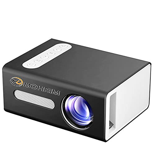 مینی پروژکتور خانگی قابل حمل Mohrim T300 برای کودکان با پورت USB، صدا، LED چندرسانه‌ای، سینمای خانگی و پخش کننده ویدیو (مشکی)