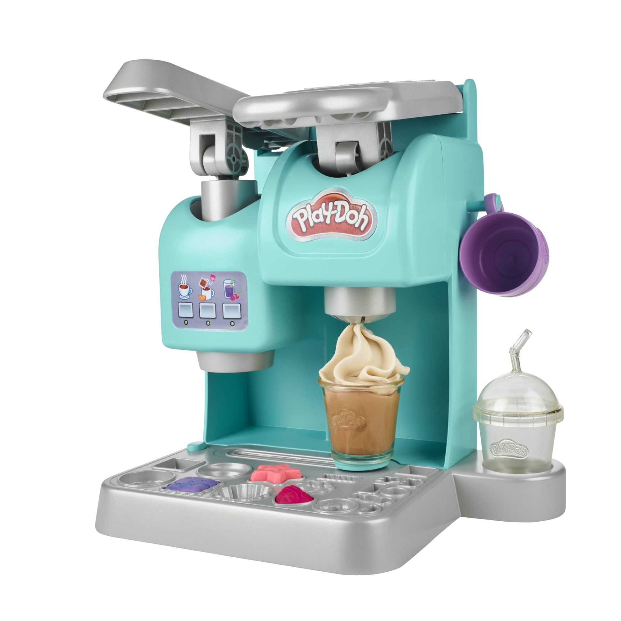 مجموعه بازی کافه رنگارنگ Play-Doh Kitchen Creations با 5 رنگ مدل سازی Play-Doh، اسباب بازی کافه و کافه برای کودکان 3 سال به بالا، اسباب بازی هنری و صنایع دستی غیر سمی