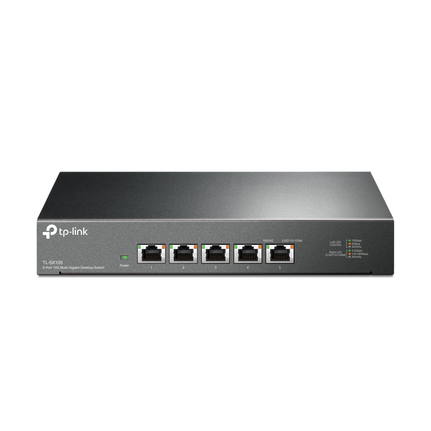TP-Link TL-SX105 | اتصال سریع پورت 10G/Multi-Gig سوییچ اترنت بدون مدیریت 5 پورت | دسکتاپ/ نصب روی دیوار | پلاگ اند پلی | بدون فن | قاب فلزی مستحکم | حفاظت محدود زندگی مفید | خودکار مذاکره سرعت 5 پورت | 10G