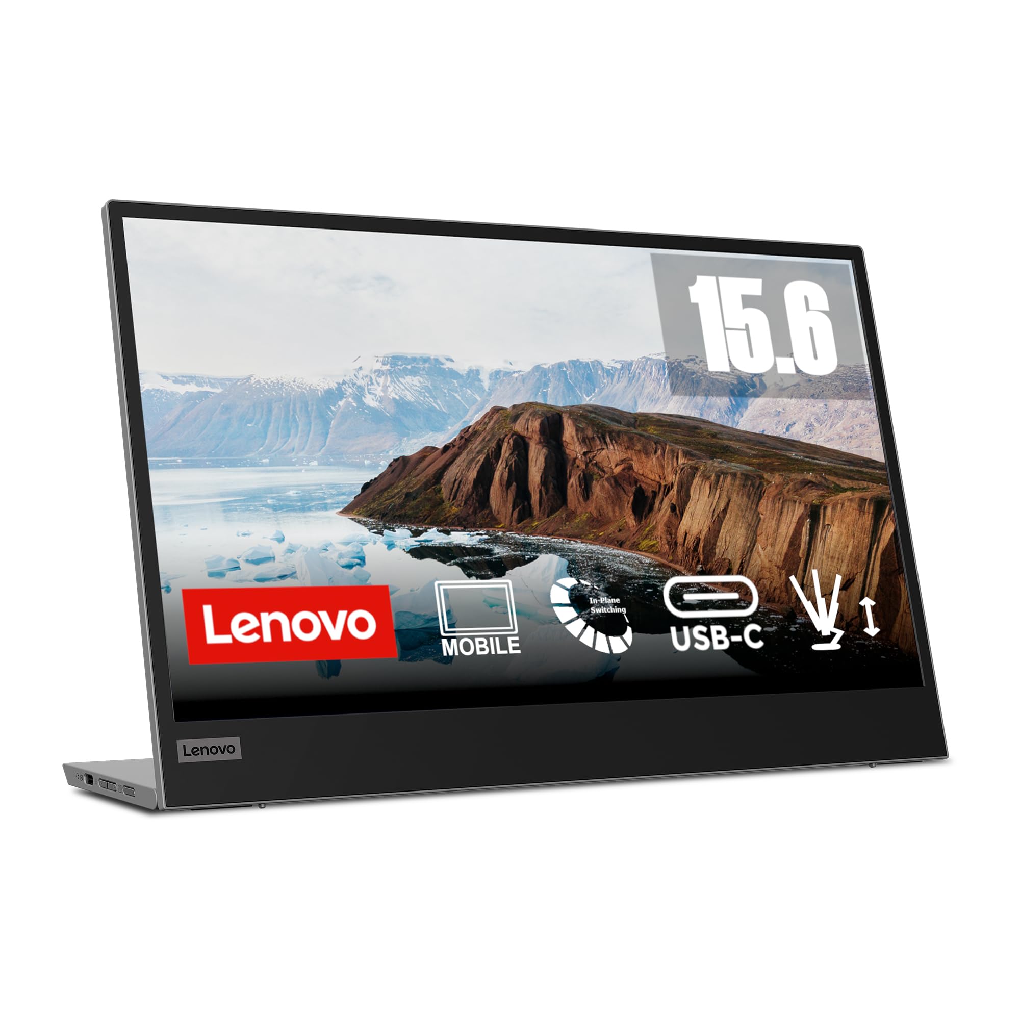 مانیتور قابل حمل لنوو ال 15، 15.6 اینچ، FHD، 1080p، 60Hz، IPS، 6 میلی ثانیه، USB-C، با کاور، رنگ مشکی کلاغ [66E4UAC1WL] - گارانتی 3 ساله