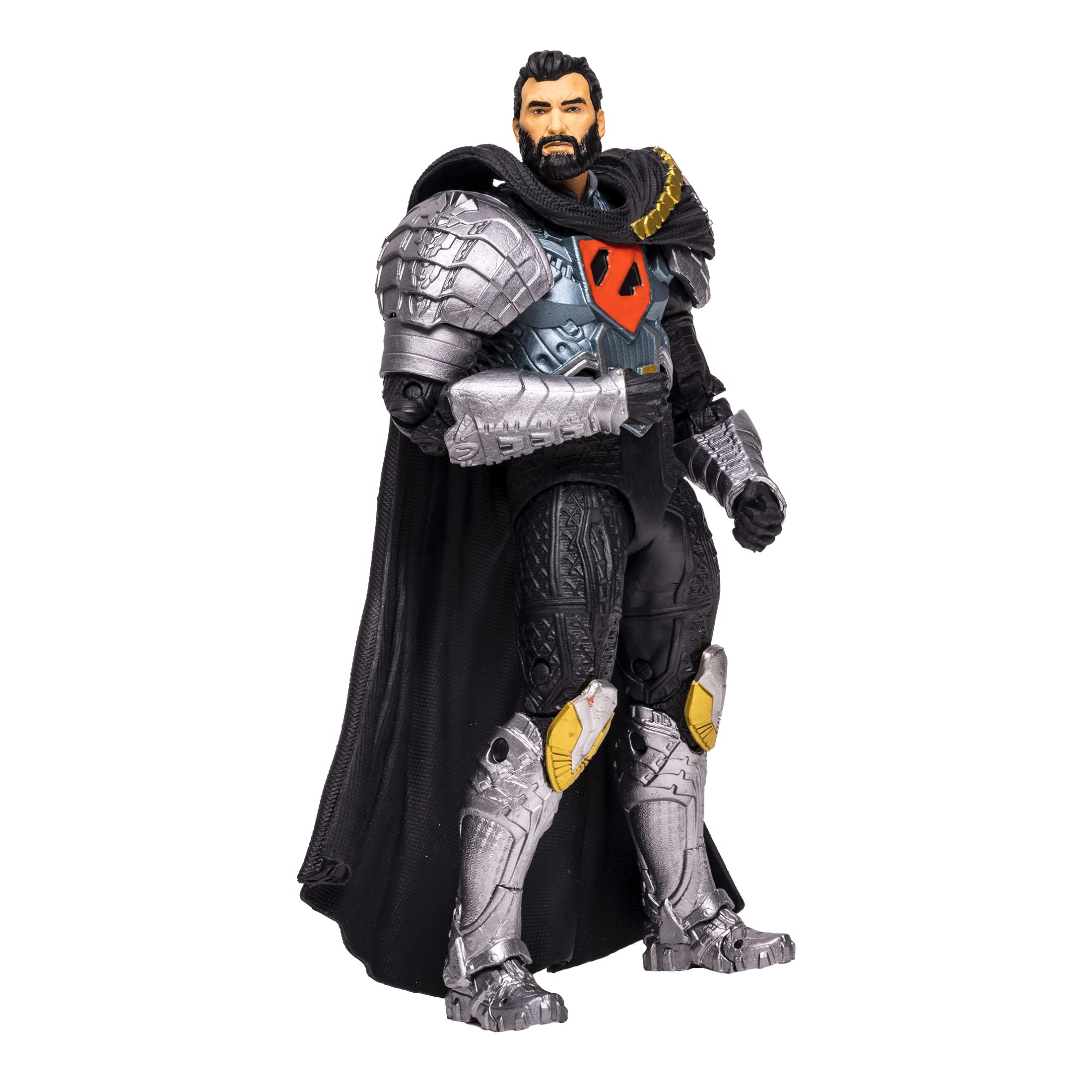 اظهار پیشرفته‌ی ژنرال زاد از لوازم جانبی، تم Multicolor سری بازی‌افزارهای عملیاتی 7 اینچ از McFarlane Toys DC