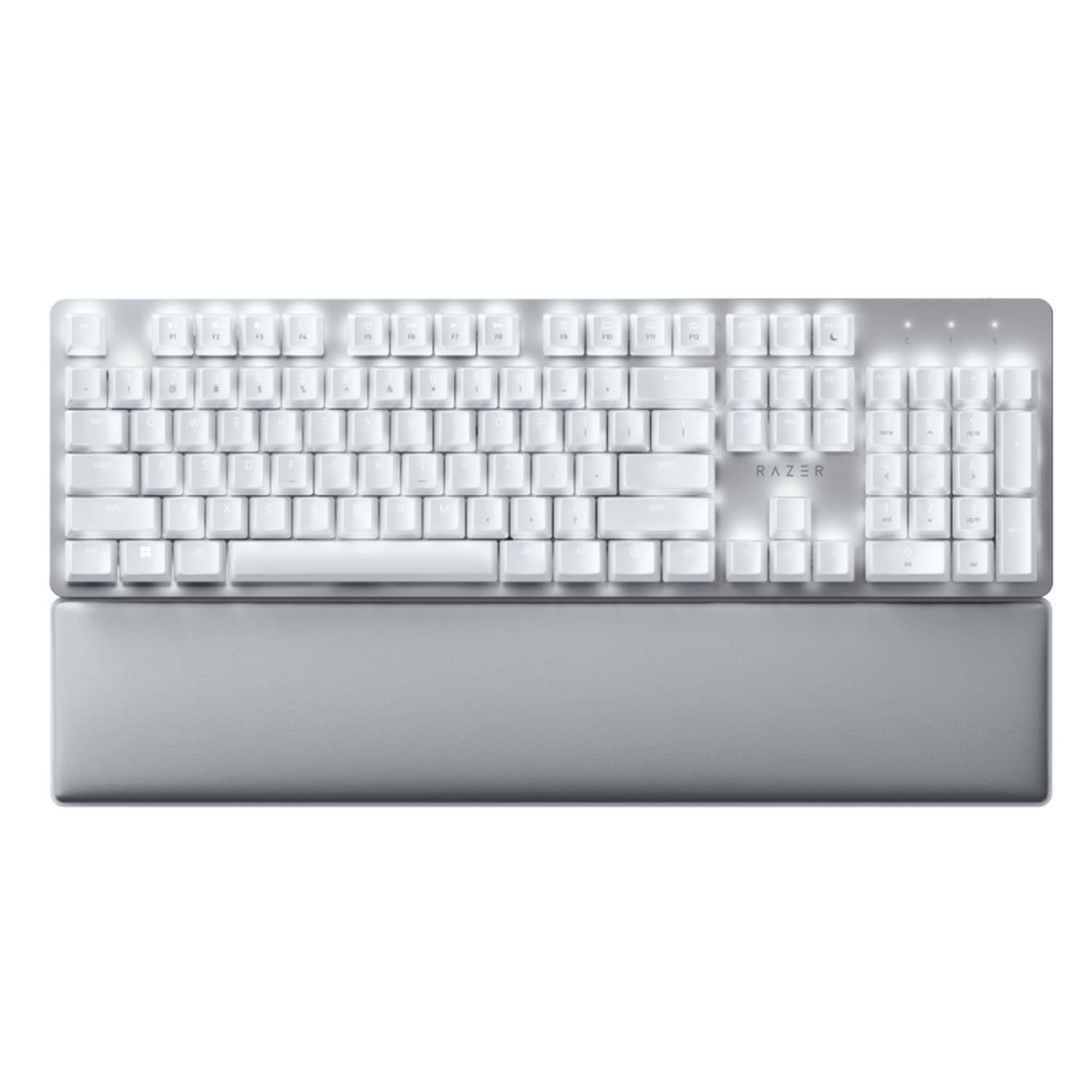 کیبورد مکانیکی بی‌سیم Razer Pro Type Ultra - کلیدهای بی‌صدا، سوییچ‌های خطی، طراحی ارگونومیک، تکنولوژی Hyperspeed، کلیدهای قابل برنامه‌ریزی کامل و کنترل‌هوشمند - رنگ سفید، مدل Rz03-04110100-R3M1 Classic White