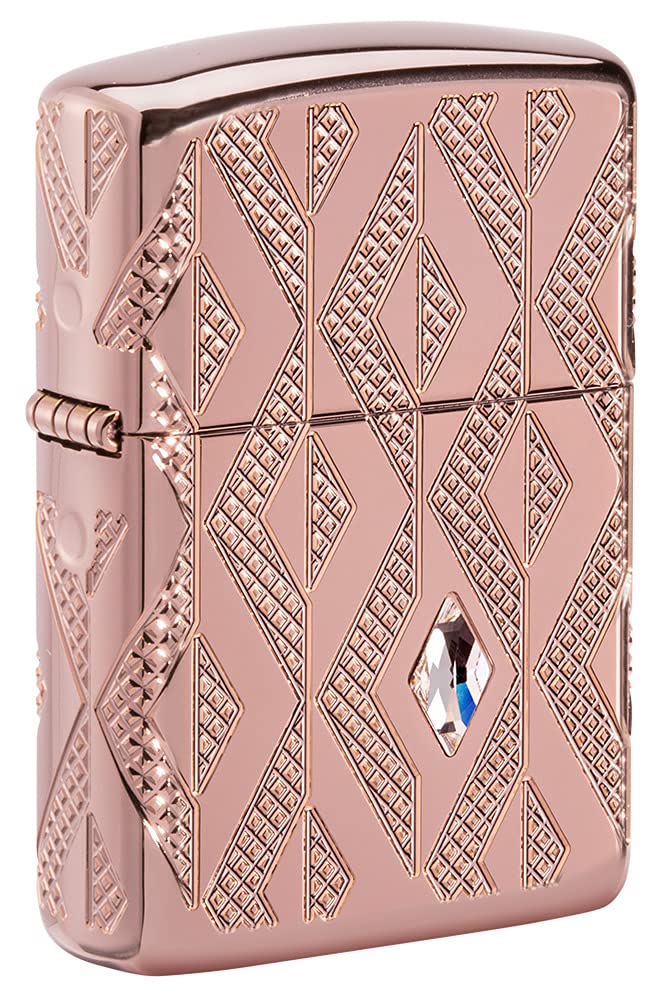 الگوی الماس طلای رز آرمور Zippo Armor Deep Carve Lighters