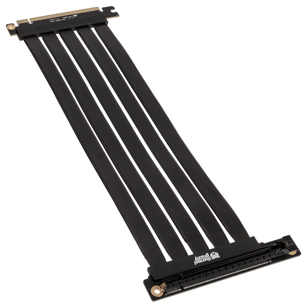 سیم رایزر PCIe 4.0 Thermal Grizzly ، 30 سانتی‌متر طول دار ، سیم رایزر انعطاف پذیر PCI-e 4.0 x16 برای وارد کردن آسان کارت‌های توسعه ، کارت توسعه PCIe Riser Extender ارتقاء سرعت کامل 16x سازگار با کارت‌های گرافیکی کامپیوتر