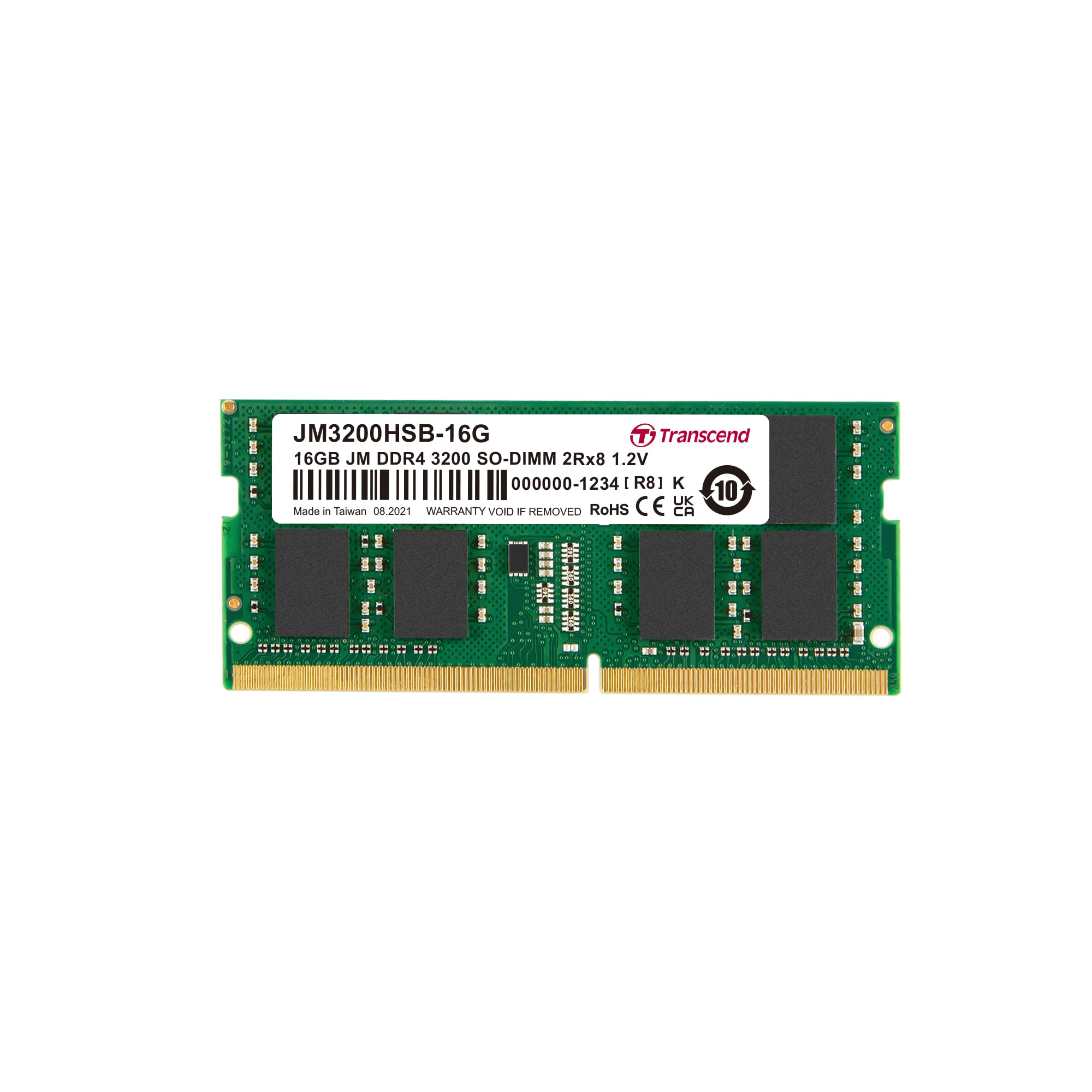 ترنسند JM3200HSB16G JetRam 16 گیگابایت DDR4 SODIMM 3200 مگاهرتز 2Rx8 1Gx8 CL22 1.2 ولت