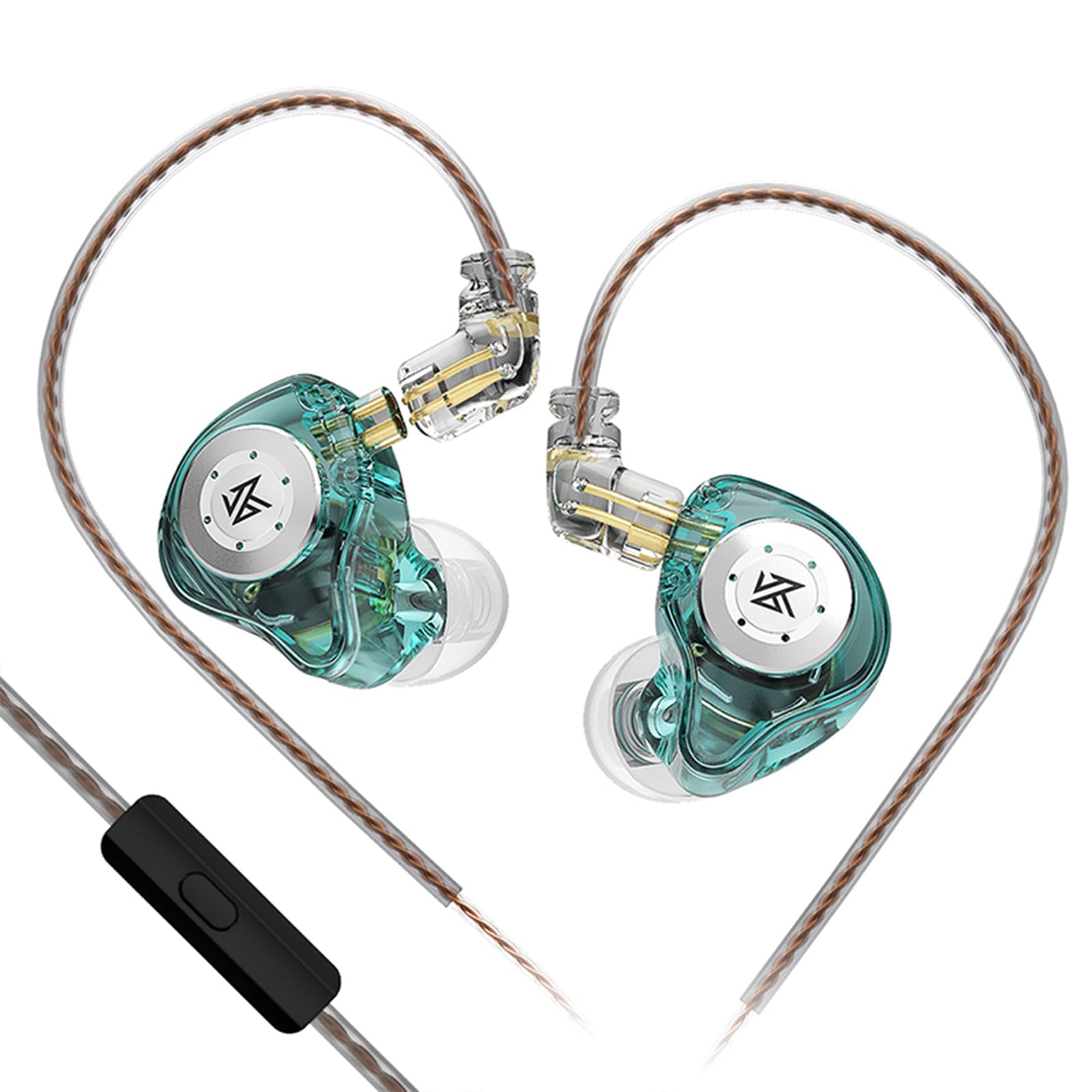 گوشی‌های Gaming Earbuds KZ EDX PRO iem با 1DD، هدفون‌های باس دار با سیم، KZ in-ear Monitors، صدای عمیق HIFI با درایور دینامیک جدید 10 میلیمتری و کابل قابل جداشدن برای بازی‌های ورزشی ویدیو کلیسا (سیان، با میکروفون) مجهز به میکروفون سیان