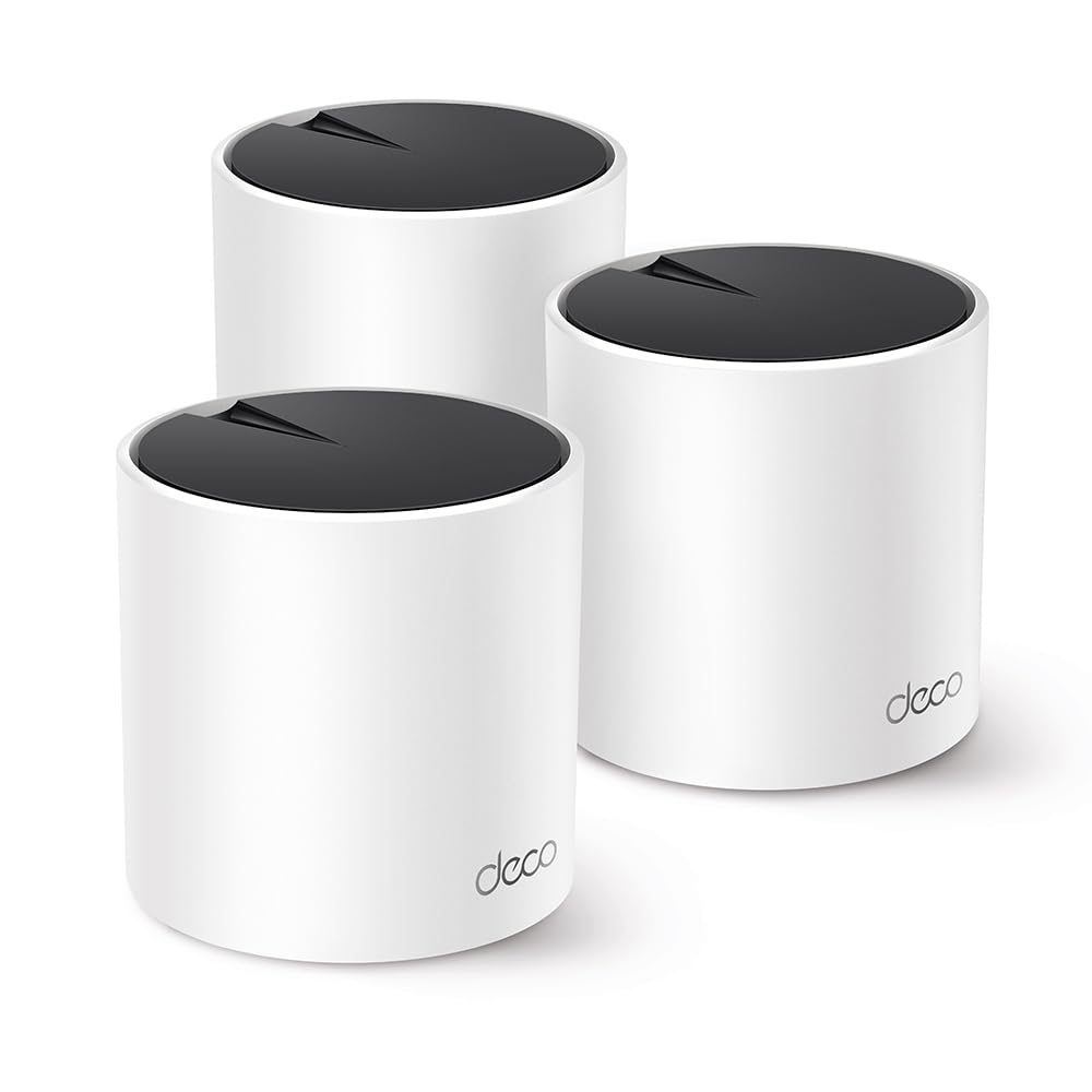 سیستم مش تمام خانه تک‌بانده و دو بانده TP-Link Deco X55 Wi-Fi 6، AX3000 با هوم مش مبتنی بر هوش مصنوعی| دسترسی باند 5 گیگاهرتز| سرعت 3 گیگابیت بر ثانیه| پوشش تا ۶۵۰۰ فوت مربع| اتصال تا ۱۵۰ دستگاه (3 بسته)