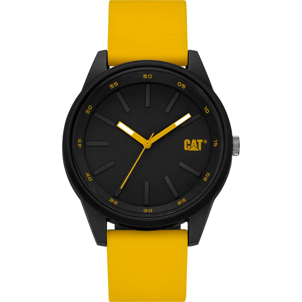 ساعت مچی CAT 3H، قاب و بند سیاه، صفحه زرد