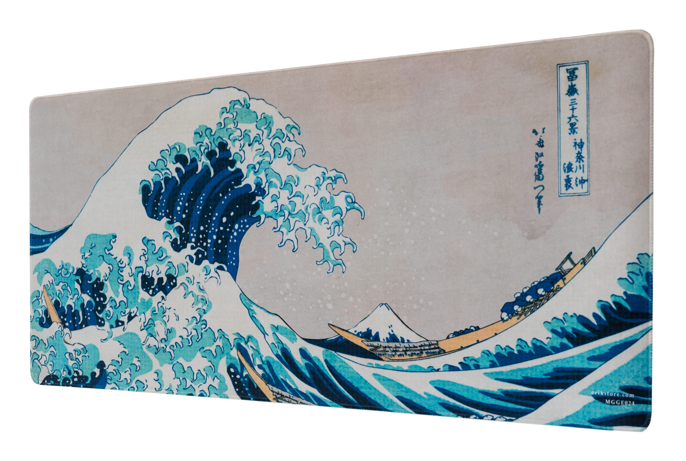 گروپو اریک هوکوسای موس مت ایکس ایکس ال - پد میز - 31.5 "× 13.78" پد ماوس پایه لاستیکی ضد لغزش، پد ماوس بازی، پد موس کیبورد - هنر ژاپنی - موج عظیم کاناگاوا