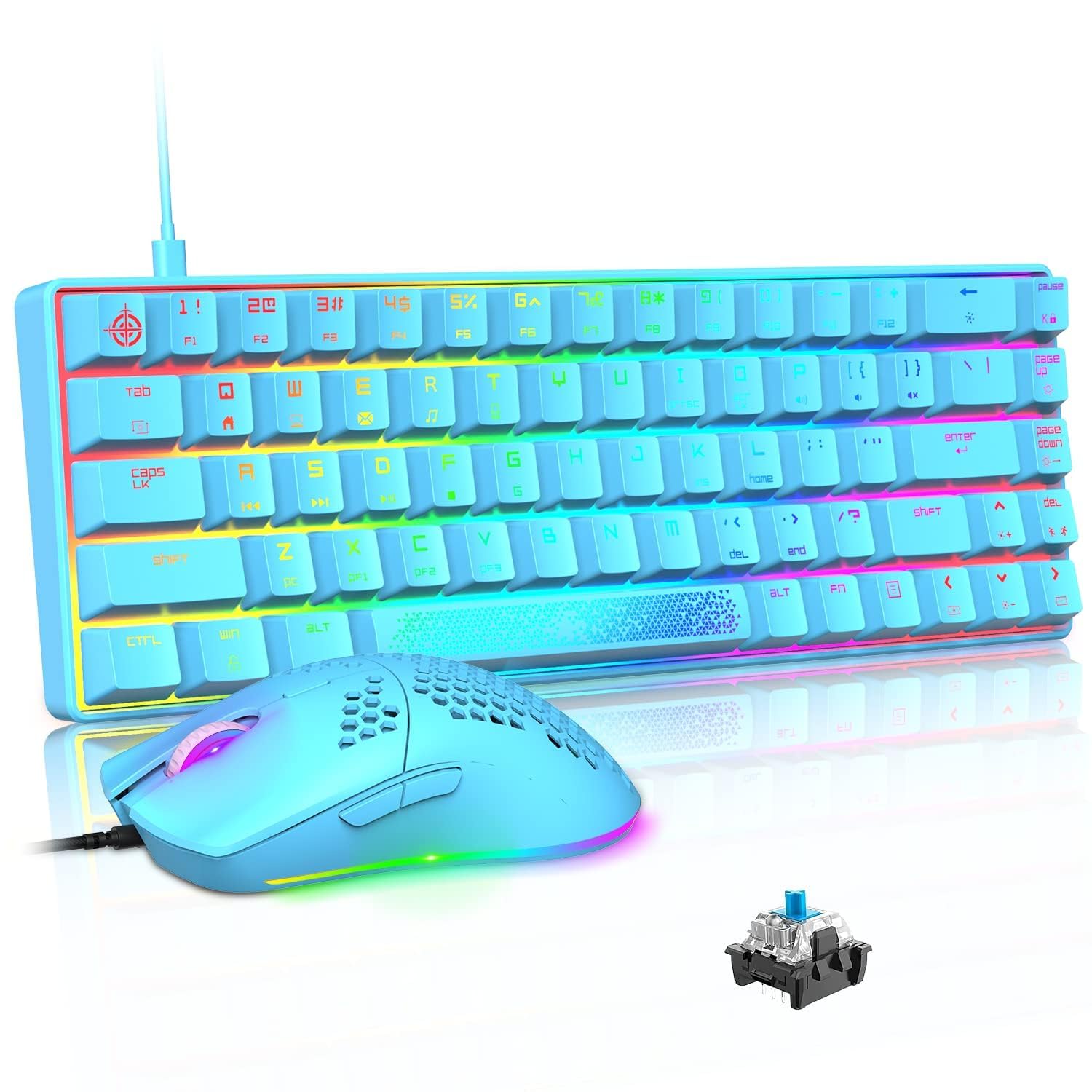 کیبورد و ماوس مکانیکی با دقت ۶۵٪ شرکت LexonElec است که پورت USB نوع C و وچراغ LED RGB همراه با طراحی شبکه عسلی برای تنفس پوسته، دارای ۱۲۰۰۰ نقطه در اینچ، سوئیچ آبی با نور پس‌زمینه سیمی و قابل جدا شدن برای گیمرها با ویندوز مک.