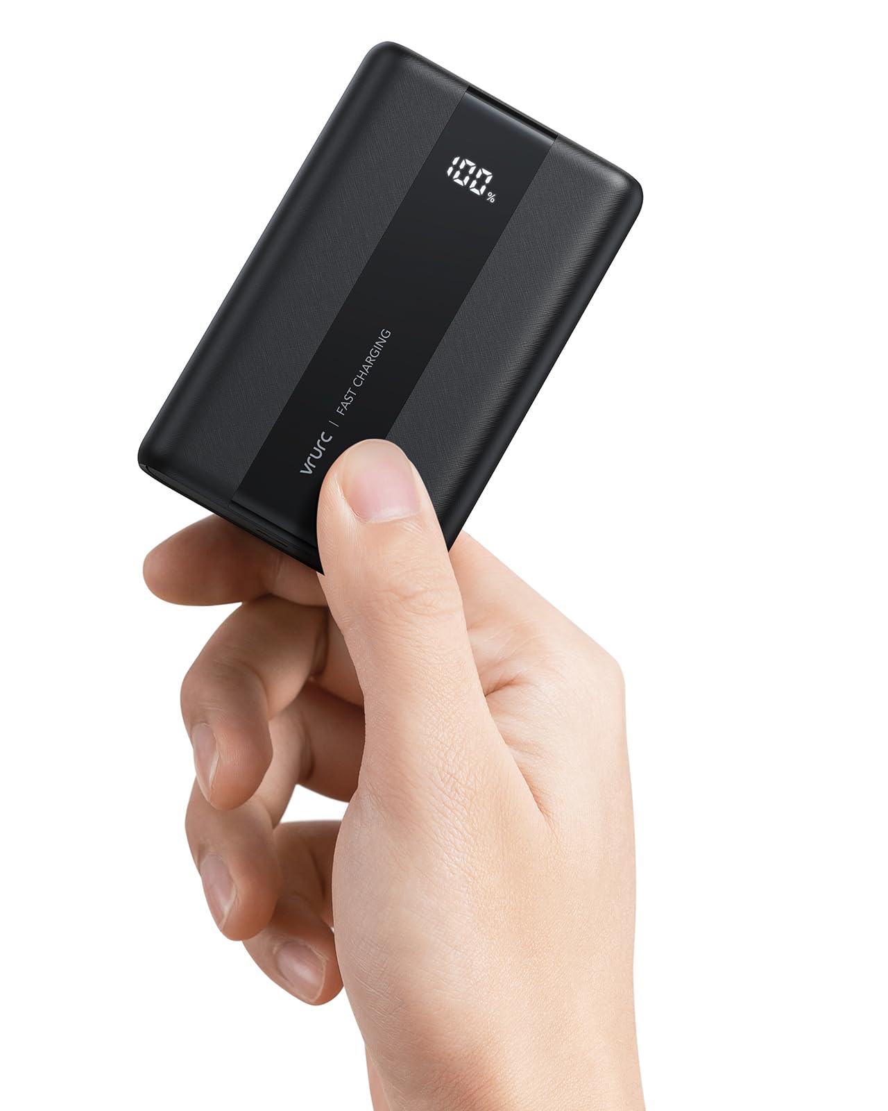 VRURC Power Bank 20000mAh smallest USB C 22.5W Portable charger PD & QC 3.0 Fast Charging power delivery Battery Bank LED Display Lightweight Compact Compatible with iPad, iPhone,Samsung Black