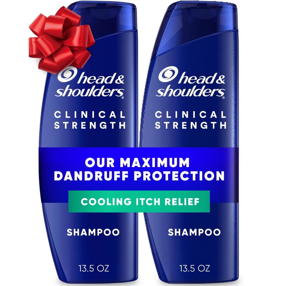 شامپو ضد شوره Head & Shoulders Clinical Strength با عناصر کبالت و سيلنیوم, رفع شوره و خارش شدید, تسکین داده به دادرسی سبورئیک, حاوی منتول خنک کننده, هر 13.5 فلوئید اونس، 2 بسته تسکین خارش شدید – منتول خنک کننده