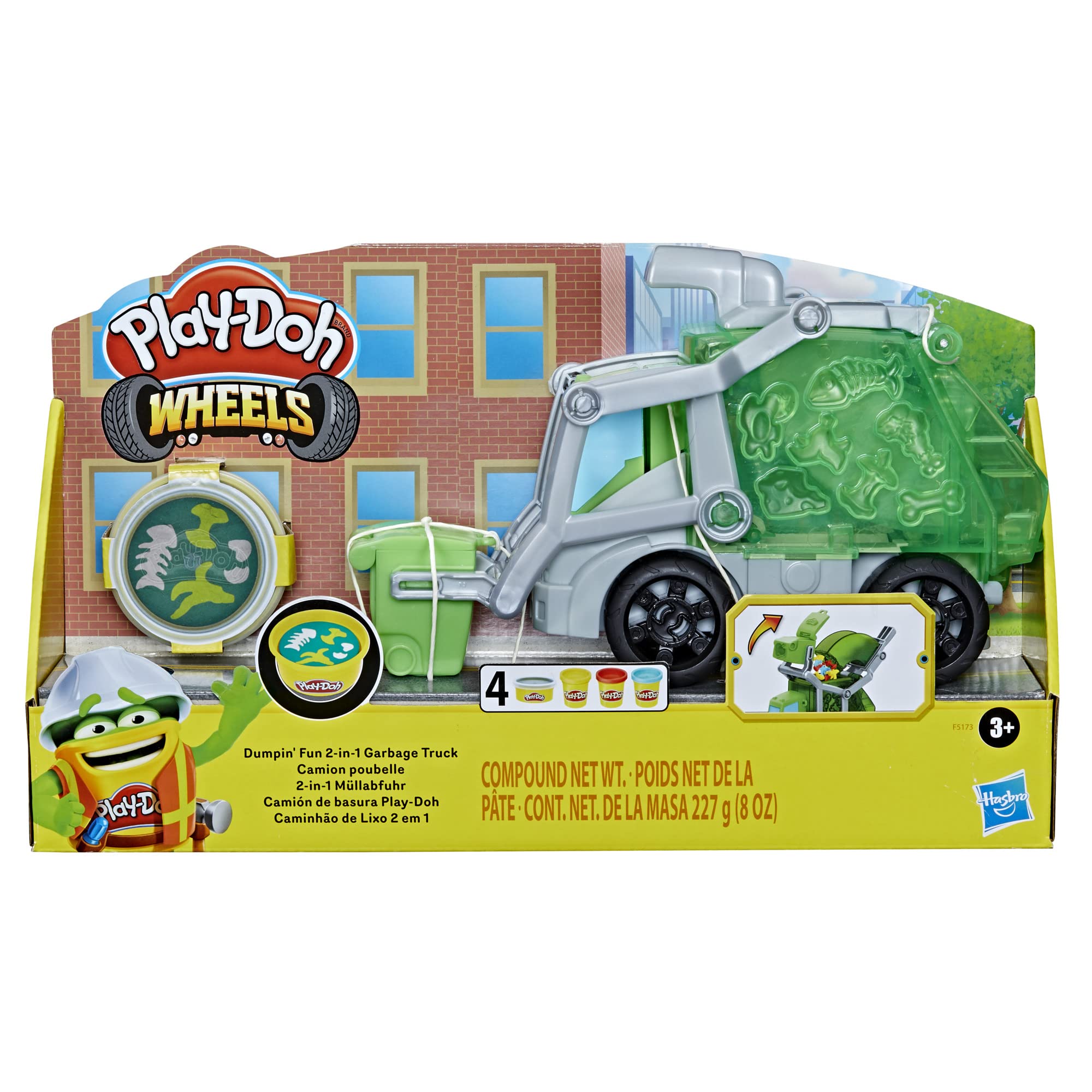پخش Play-Doh Wheels 2-in-1 Rubbish Dough و 3 بسته، چند رنگ