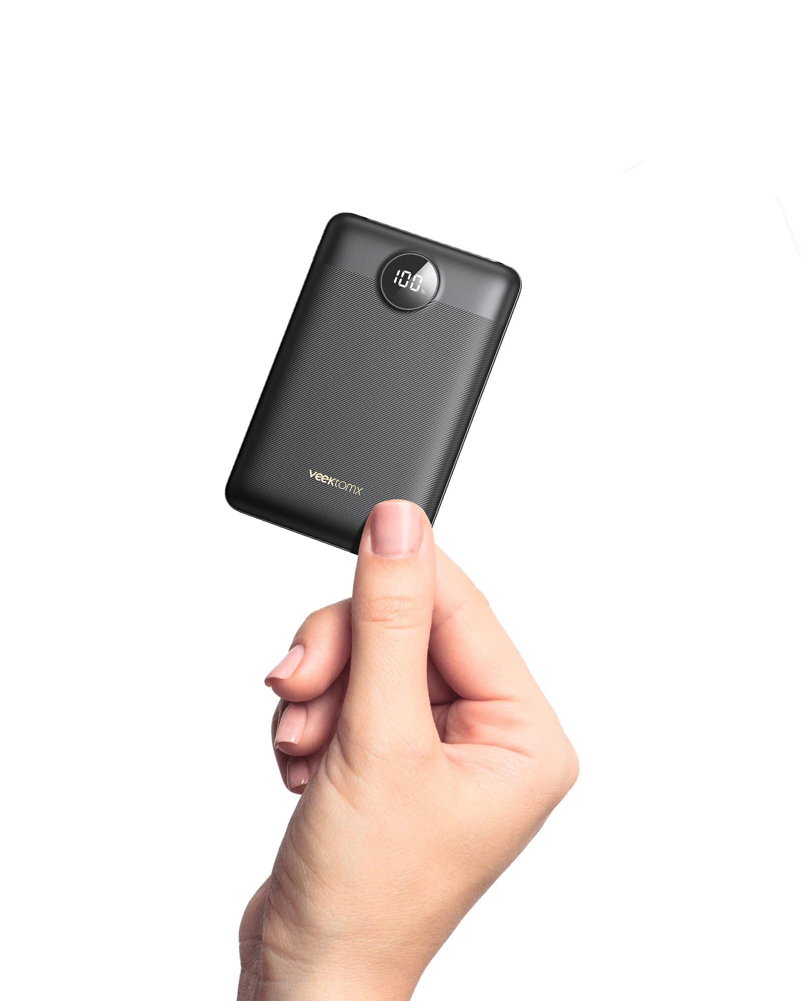 پاور بانک Mini VEEKTOMX 10000mAh، شارژر قابل حمل بسیار کوچک با شارژ سریع PD 3.0 و QC 3.0 20W، باتری قابل حمل برای شارژ سریع تلفن همراه، باتری خارجی دو خروجی قابل استفاده با آیفون سامسونگ آیپد مدل سیاه