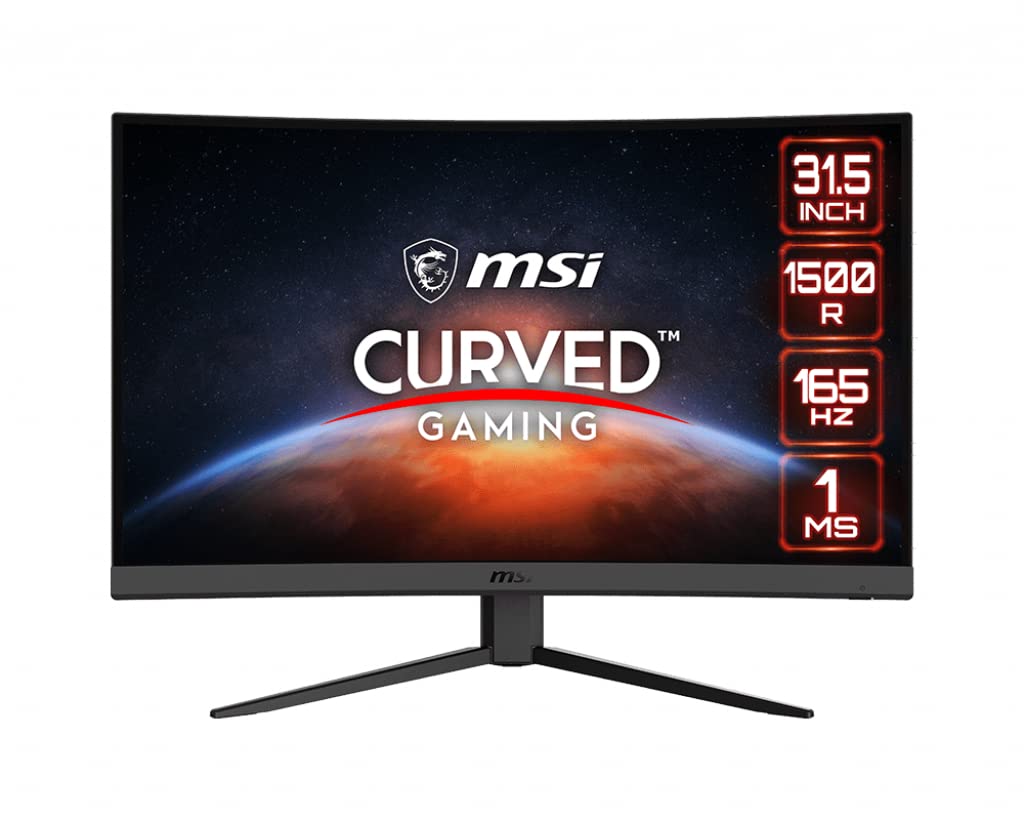 مانیتور بازی منحنی FHD MSI Optix G32C4W 32 اینچ، 1500R، IPS، 165Hz، 1ms، دید گسترده، مشکی، 32 اینچ (بازسازی شده)