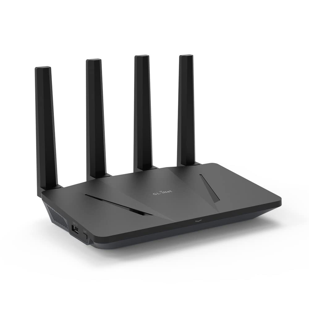 رادیوه وای فای 6 GL.iNet GL-AX1800 (فلاينت) - روتر بی‌سیم دو بانده گیگابیت | 5 پورت اترنت 1G | تا 120 دستگاه | سرعت فوق‌العاده OpenVPN و WireGuard | امنیت WPA3 | MU-MIMO | 802.11ax