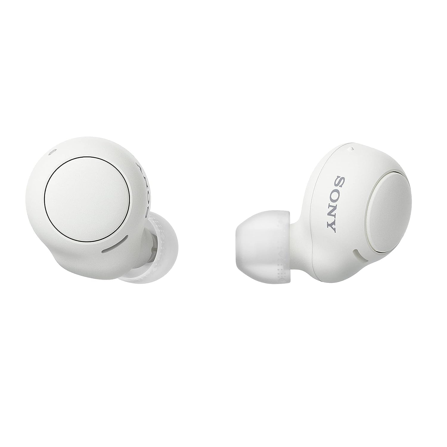 هدفون بی‌سیم واقعی Sony Wf-C500 - تا ۲۰ ساعت عمر باتری با قاب شارژ - سازگار با دستیار صوتی - میکروفون داخلی برای تماس‌های تلفنی - اتصال بلوتوث قابل اعتماد - سفید