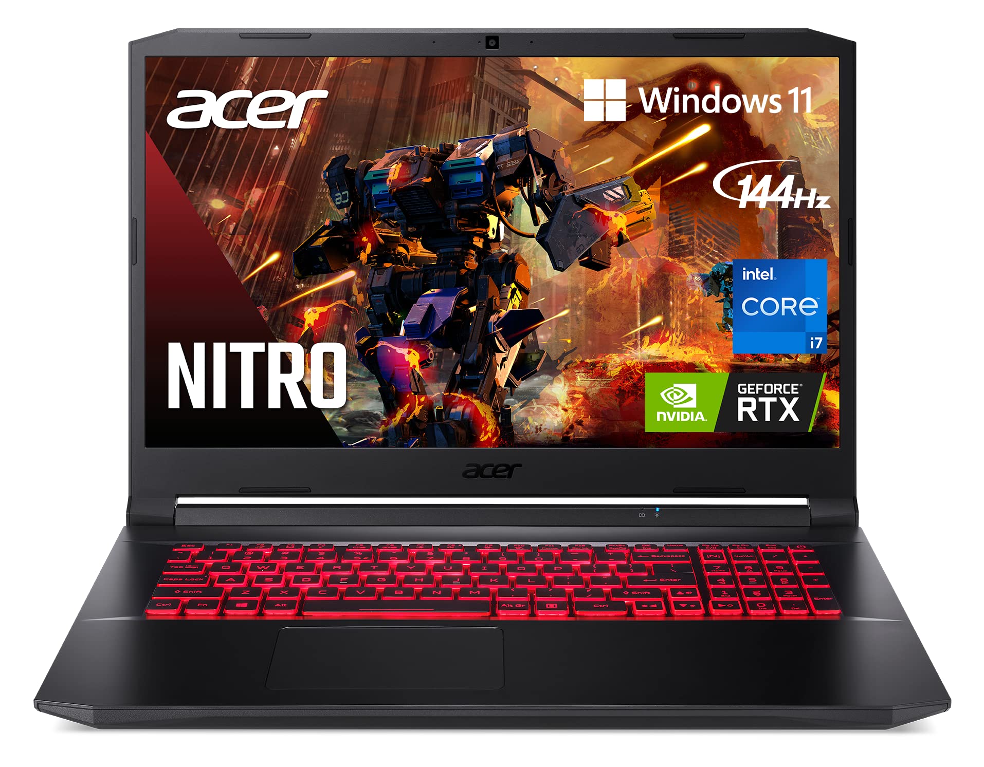 لپ تاپ بازی ایسر Nitro 5 AN517-54-79L1 | پردازنده اینتل Core i7-11800H | کارت گرافیک NVIDIA GeForce RTX 3050Ti | نمایشگر 17.3 اینچ FHD 144Hz IPS | 16GB DDR4 | 1TB NVMe SSD | Wi-Fi 6 Killer | صفحه کلید با نور پس زمینه | ویندوز ۱۱ i7-11800H / RTX3050Ti