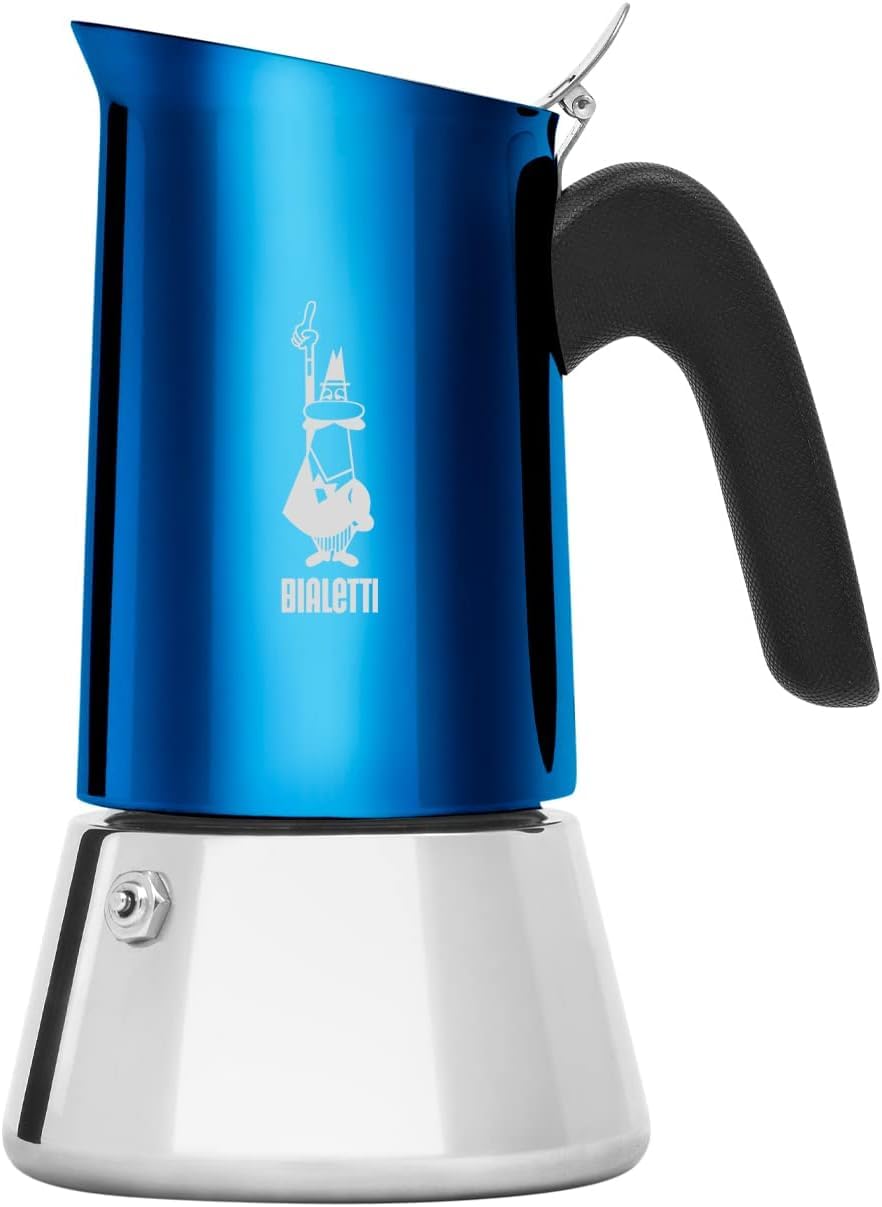 جادوگر اسپرسو Bialetti 0007274/CN، با آتش مستقیم، نیو ونوس، آبی، دستگاه تهیه قهوه 6 فنجانی مدل Makinetta 6 Cups New Venus Blu