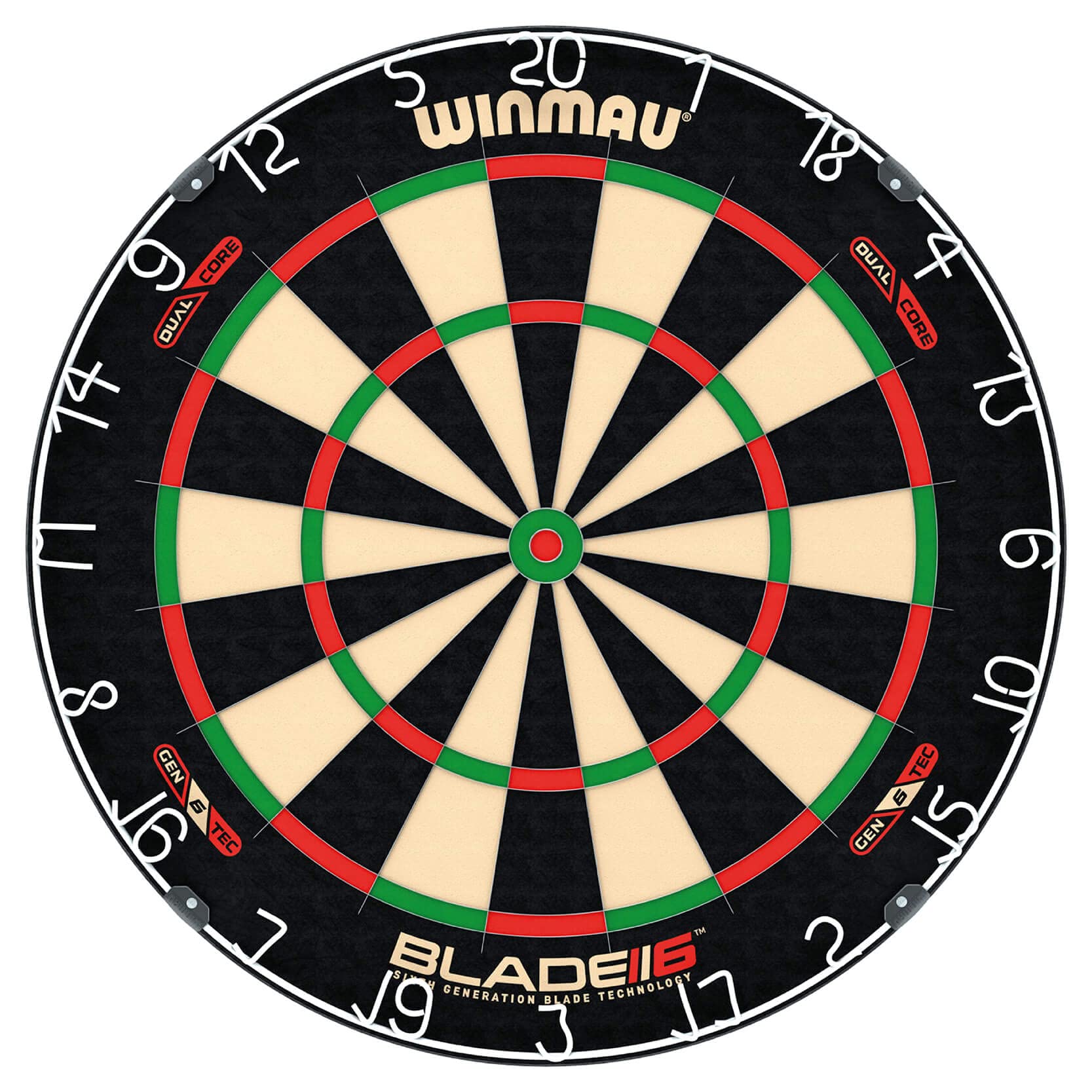 WINMAU Blade 6 Professional Bristle Dartboard with Official Tournament Specifications – endorsed by The PDC Blade 6 Dual Core