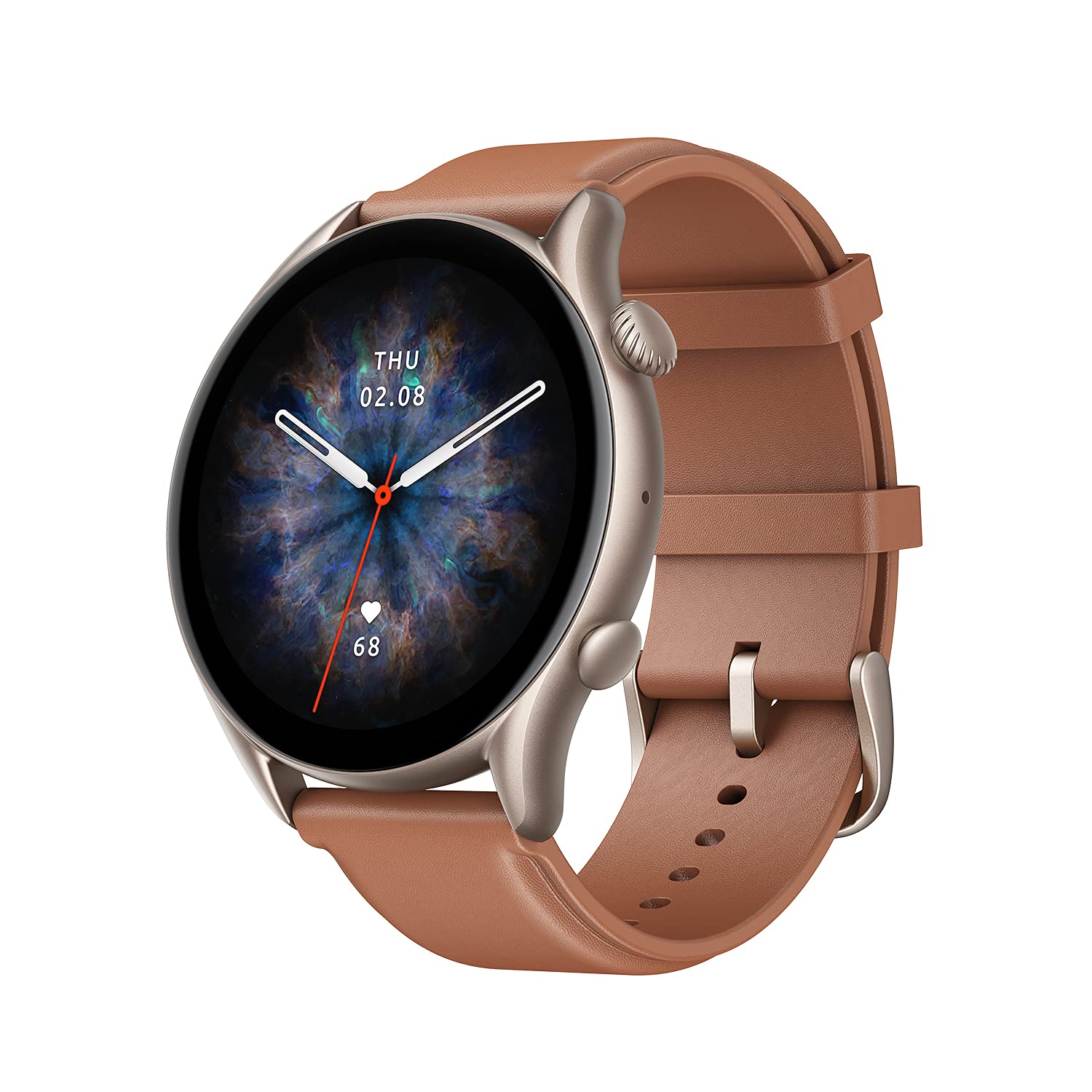 ساعت هوشمند Amazfit GTR 3 Pro ضدآب (چرم قهوه‌ای)، معمولی