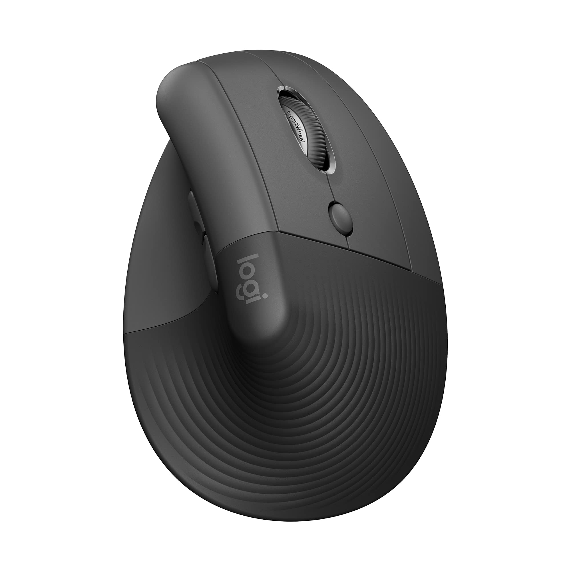 موش موسوی ارگونومیک عمودی Logitech Lift، بی‌سیم، با بلوتوث یا دریافت‌کننده USB Logi Bolt، کلیک‌های آرام، 4 دکمه، سازگار با ویندوز/مک‌اواس/آیپد‌اواس، لپ‌تاپ، کامپیوتر شخصی - موس راست‌دست گرافیتی سیاه
