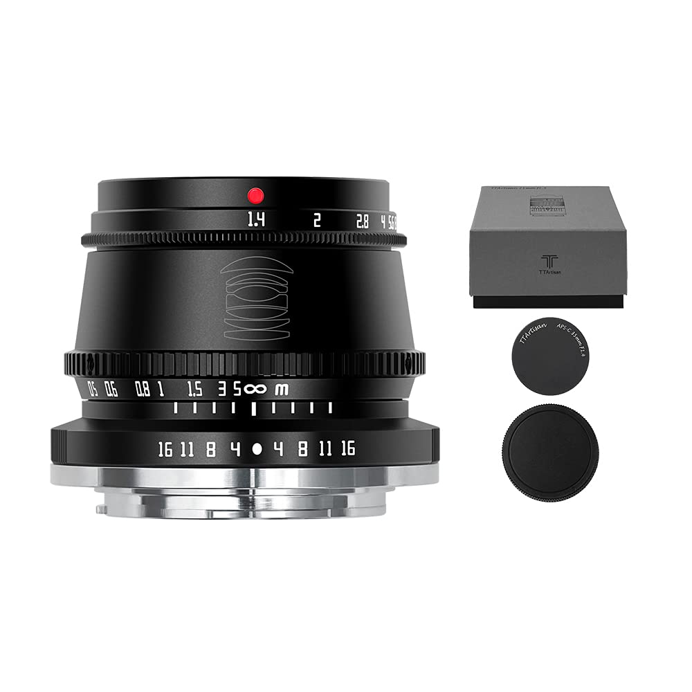 لنز فلزی APS-C 50 میلیمتری TTArtisan با دیافراگم F/0.95 قابل استفاده با دوربین‌های سونی E - رنگ‌های مشکی و نقره‌ای 35 میلیمتری F1.4 سیاه