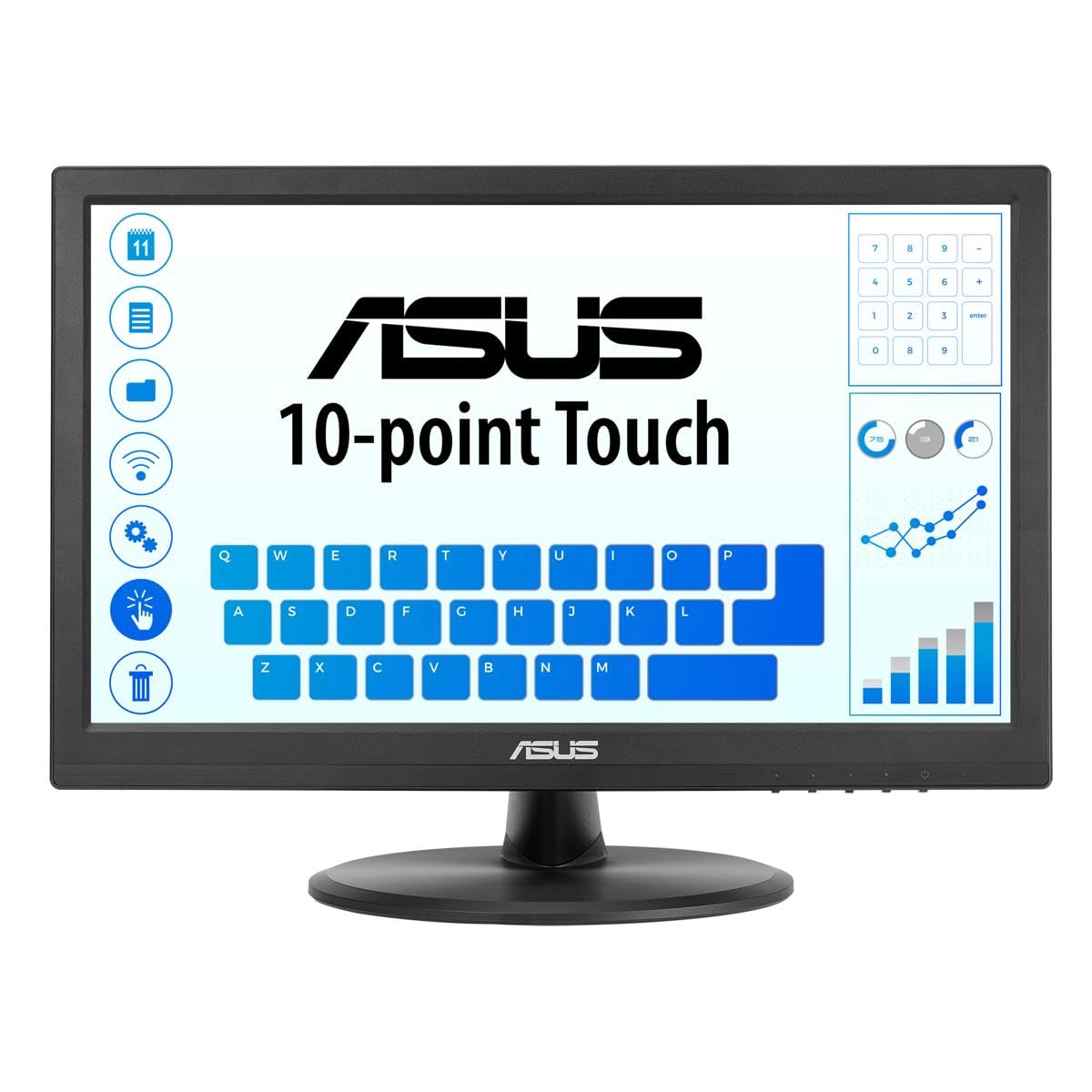 مانیتور LED با پشت نور HDMI Full HD 1366X768 15.6 اینچ ASUS VT168HR، سیاه رنگ 15.6 اینچ صفحه لمسی 10 نقطه‌ای