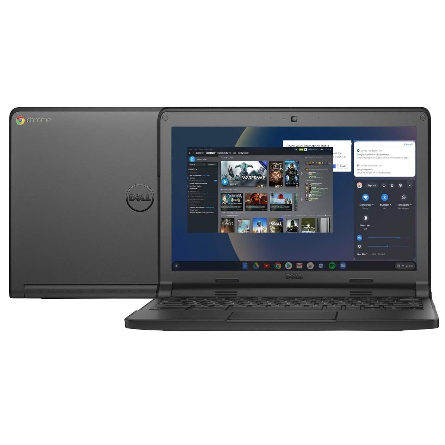 لپ تاپ تجاری DELL (تجدید نظر شده) Chromebook 3120 | پردازنده دو هسته ای Intel Celeron N2840 | 4GB RAM DDR3 | هارد اینترنال 16GB SATA| نمایشگر 11.6 اینچ | سیستم عامل CHROME | (*)