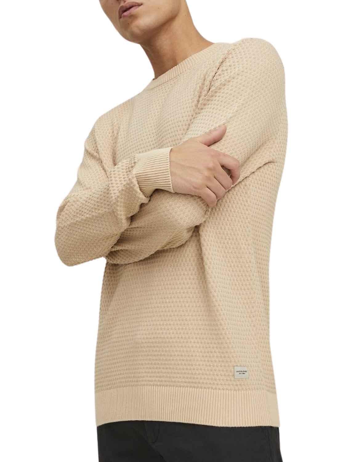 پلوور JACK & JONES مردانه JJEATLAS KNIT CREW NECK NOOS (بسته‌ای ۱ عدد) سایز XXL رنگ کرم‌ای