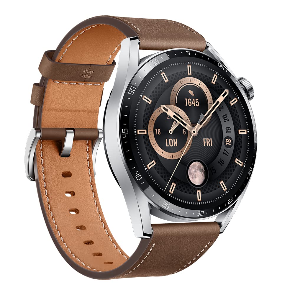ساعت هوشمند Huawei Watch GT 3 46 میلیمتری با GPS + BLUETOOTH، رنگ قهوه ای، 1.32 اینچ، ظرافت ورزشی