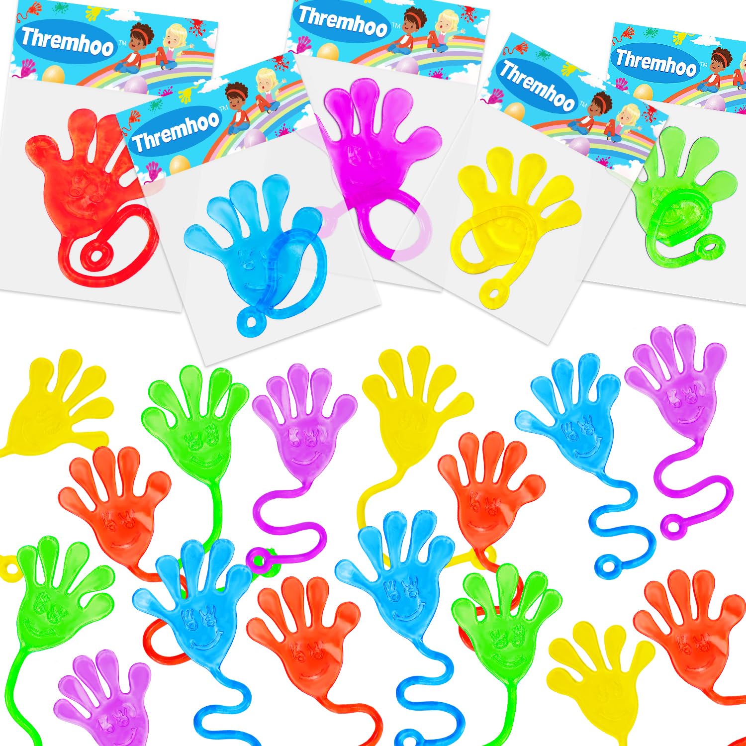 40 تایم Sticky Hands برای کودکان به عنوان هدیه تبادل ولنتاین کلاس، اسباب بازی کشیدنی در جعبه گنجینه، جایزه کلاس، اسباب بازی کوچک برای پر کردن به افتخار دادن، کمک‌های پارتی Slap Hand، لوازم جشنواره مفید، پر کننده کیسه نیکی پسر دختر معمولی - 40 تایم