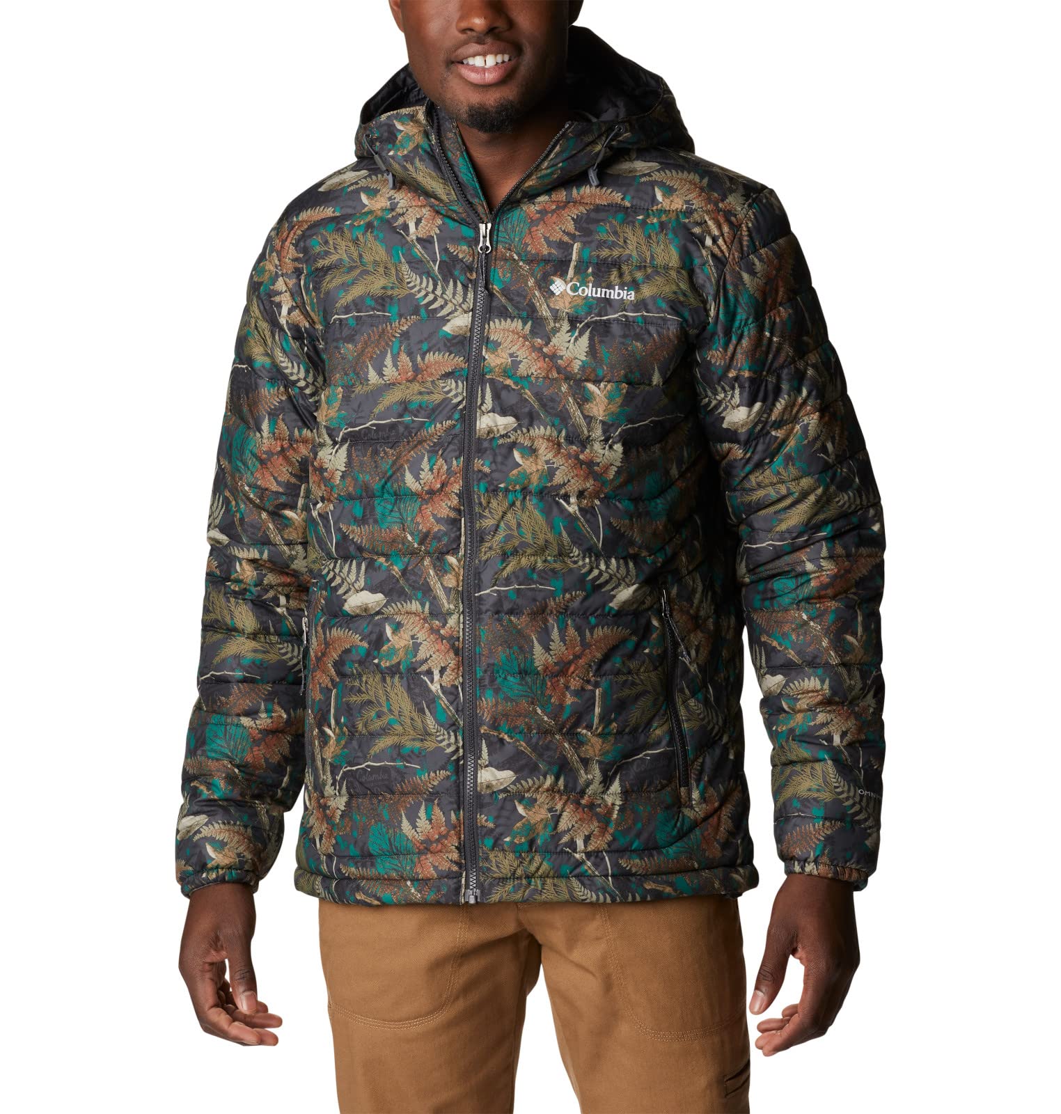 مردانه کلمبیا Powder Lite Hooded XL Spruce North Woods Print
